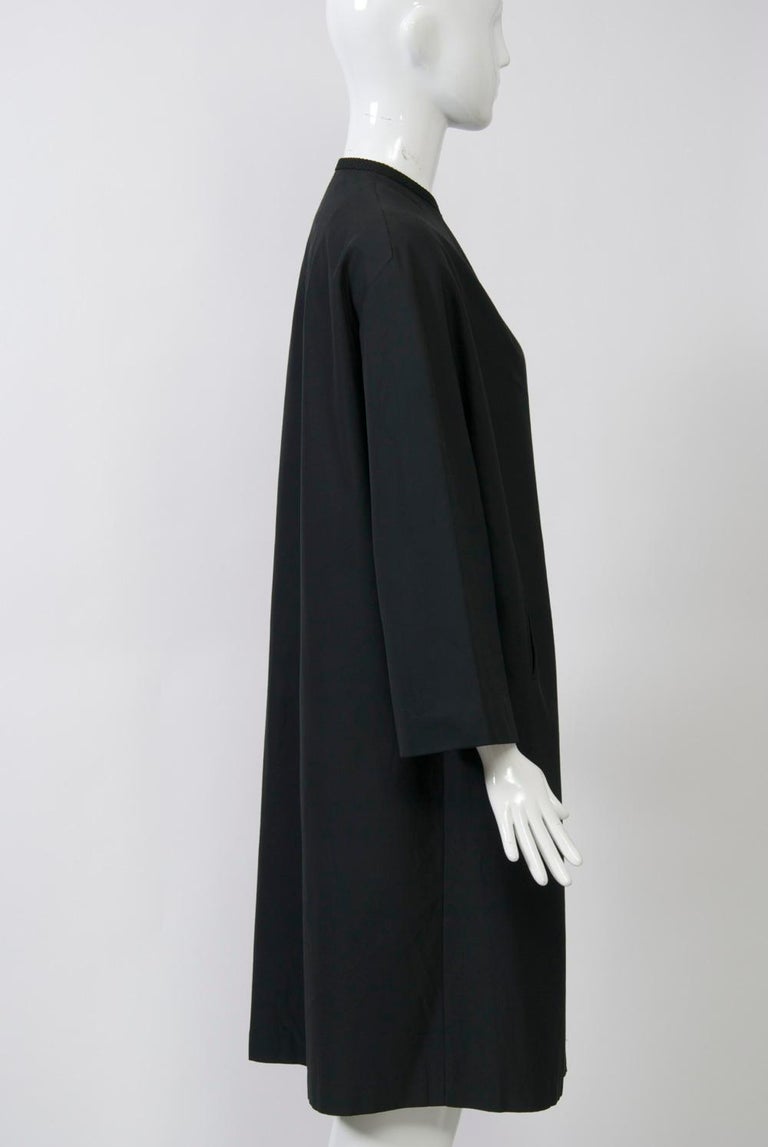 1960s Lightweight Black Coat with Large Buttons For Sale at 1stDibs ...