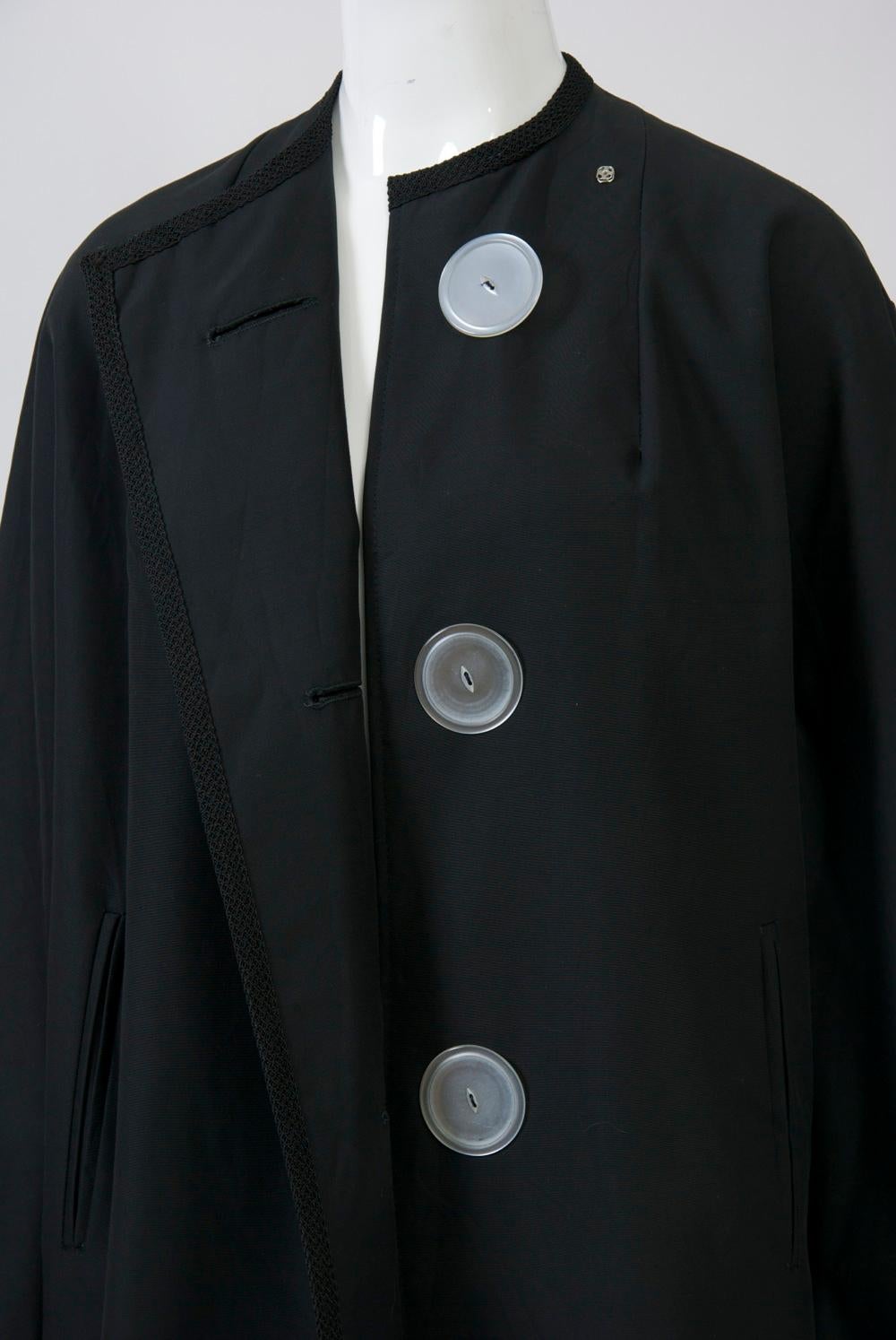 black coat with buttons