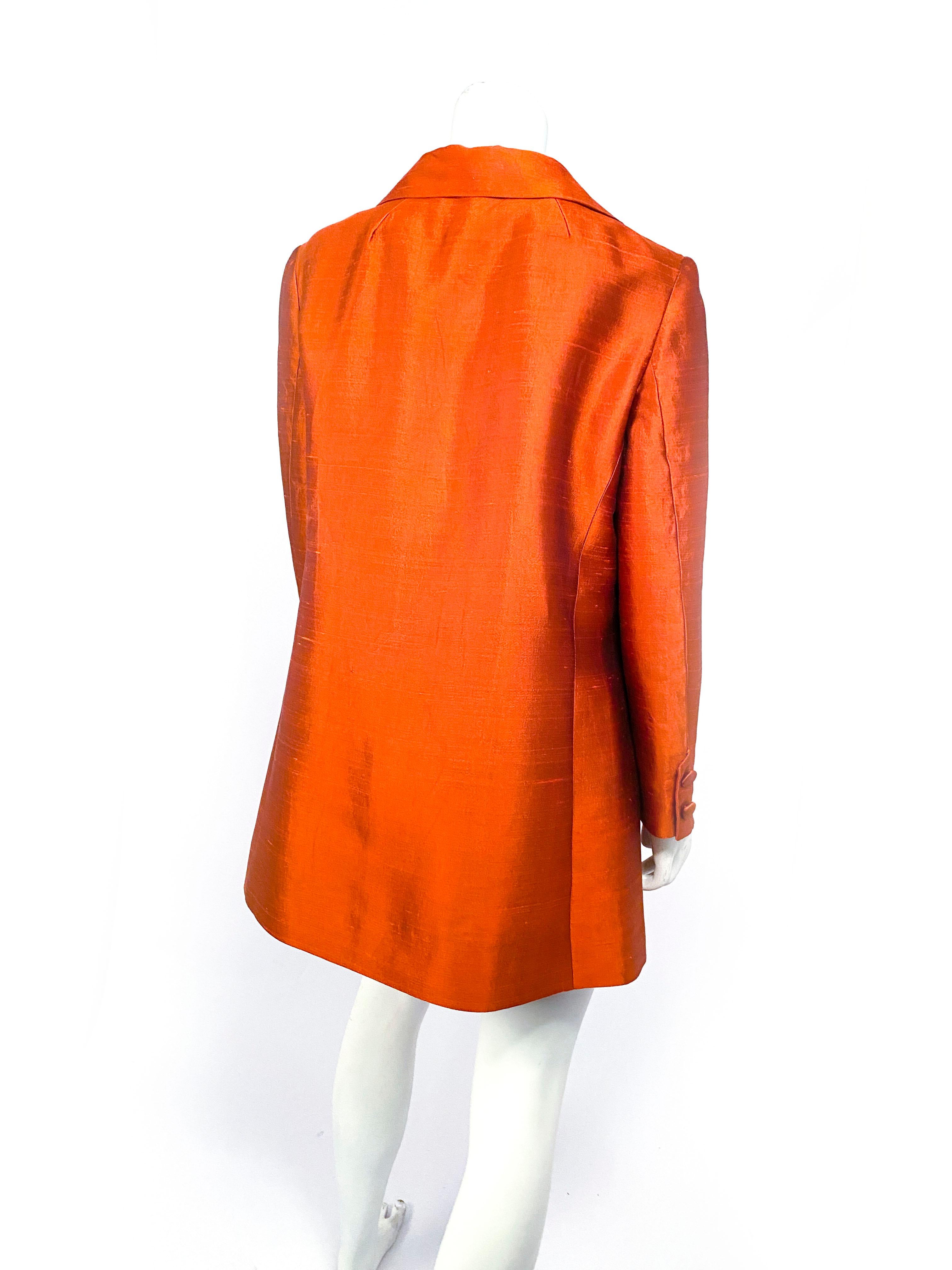 1960s Lilli Ann Rust Silk Coat In Good Condition For Sale In San Francisco, CA