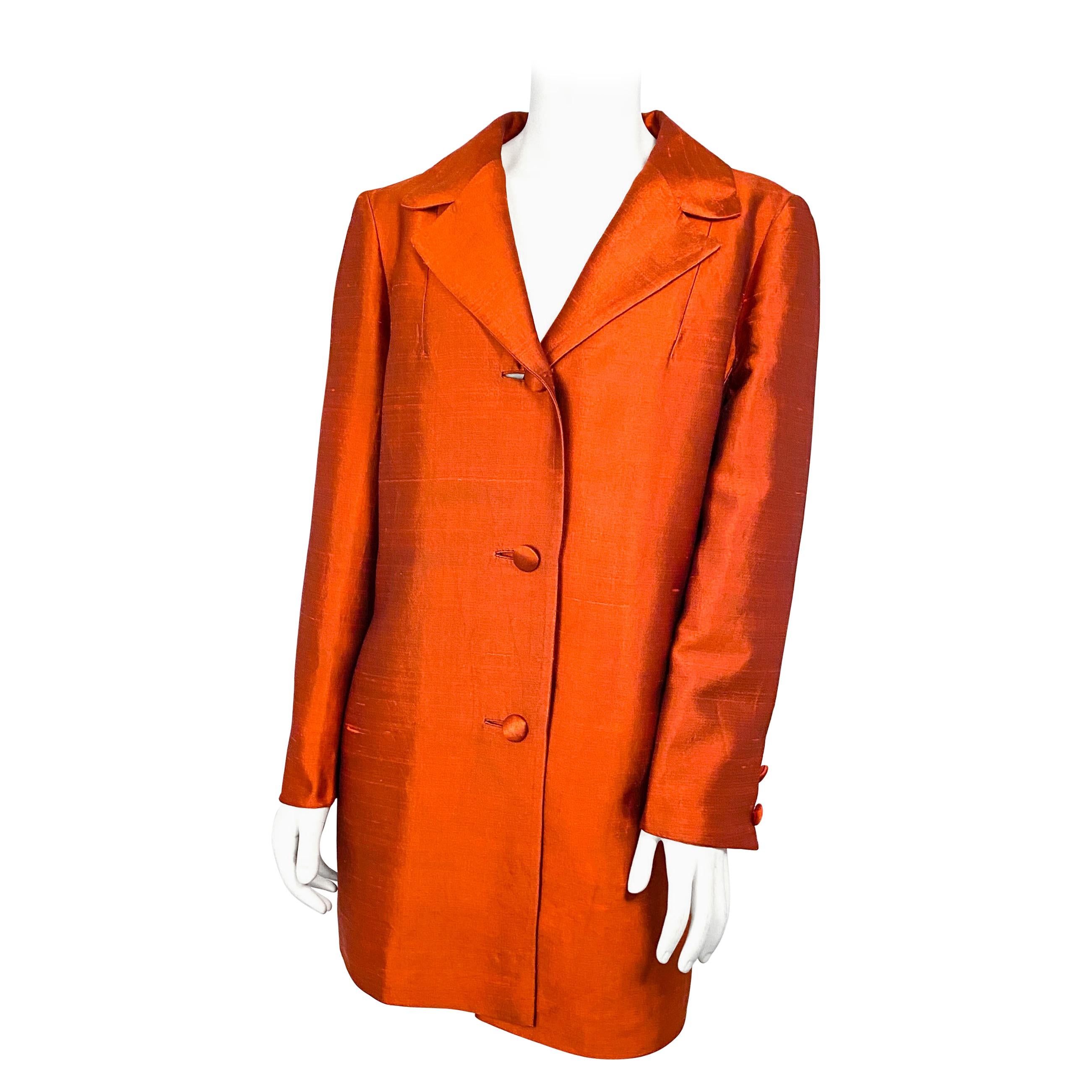 1960s Lilli Ann Rust Silk Coat For Sale