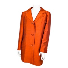 Vintage 1960s Lilli Ann Rust Silk Coat