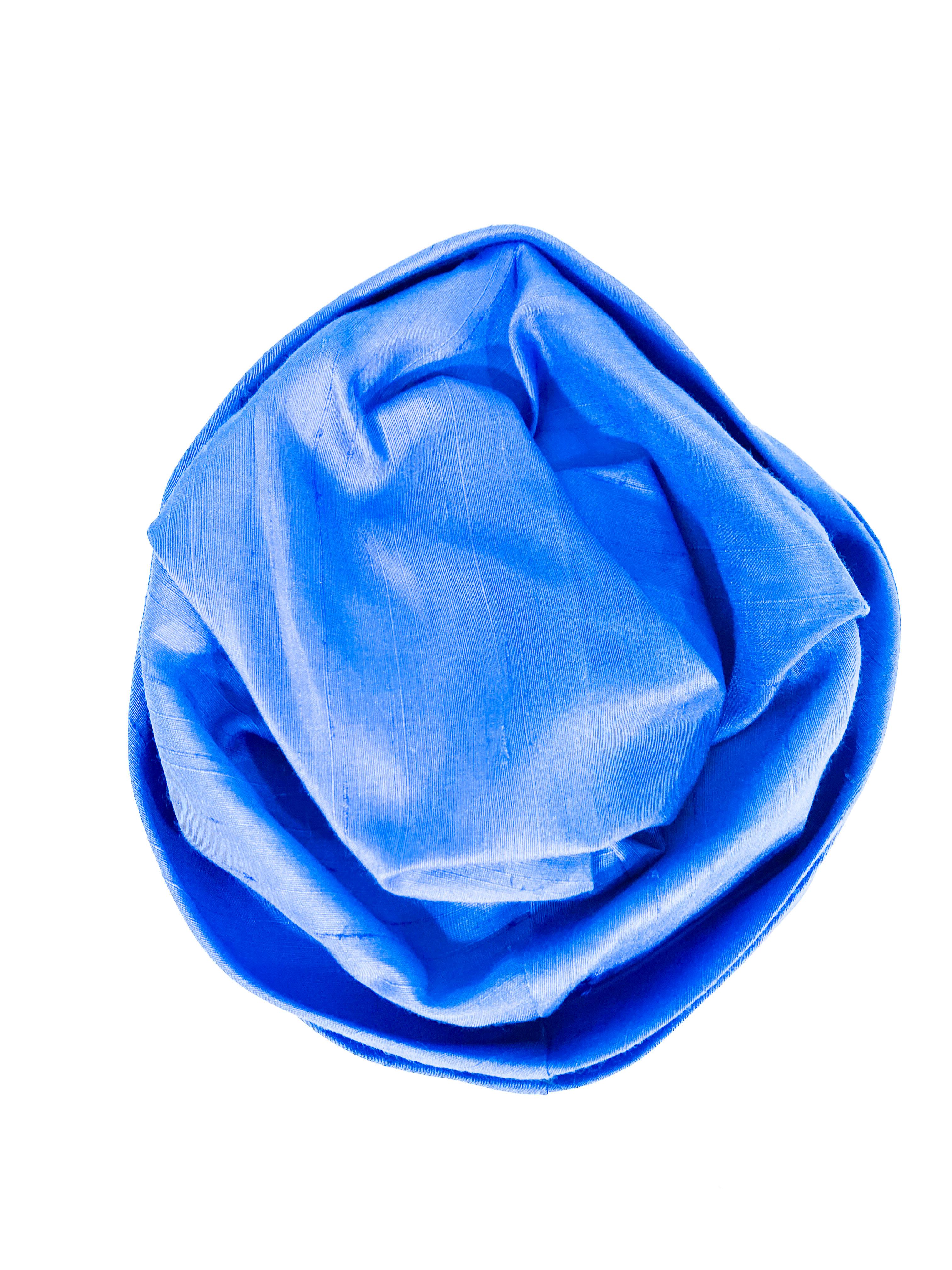 Women's 1960s Lilly Daché Azure Blue Modified Turban For Sale