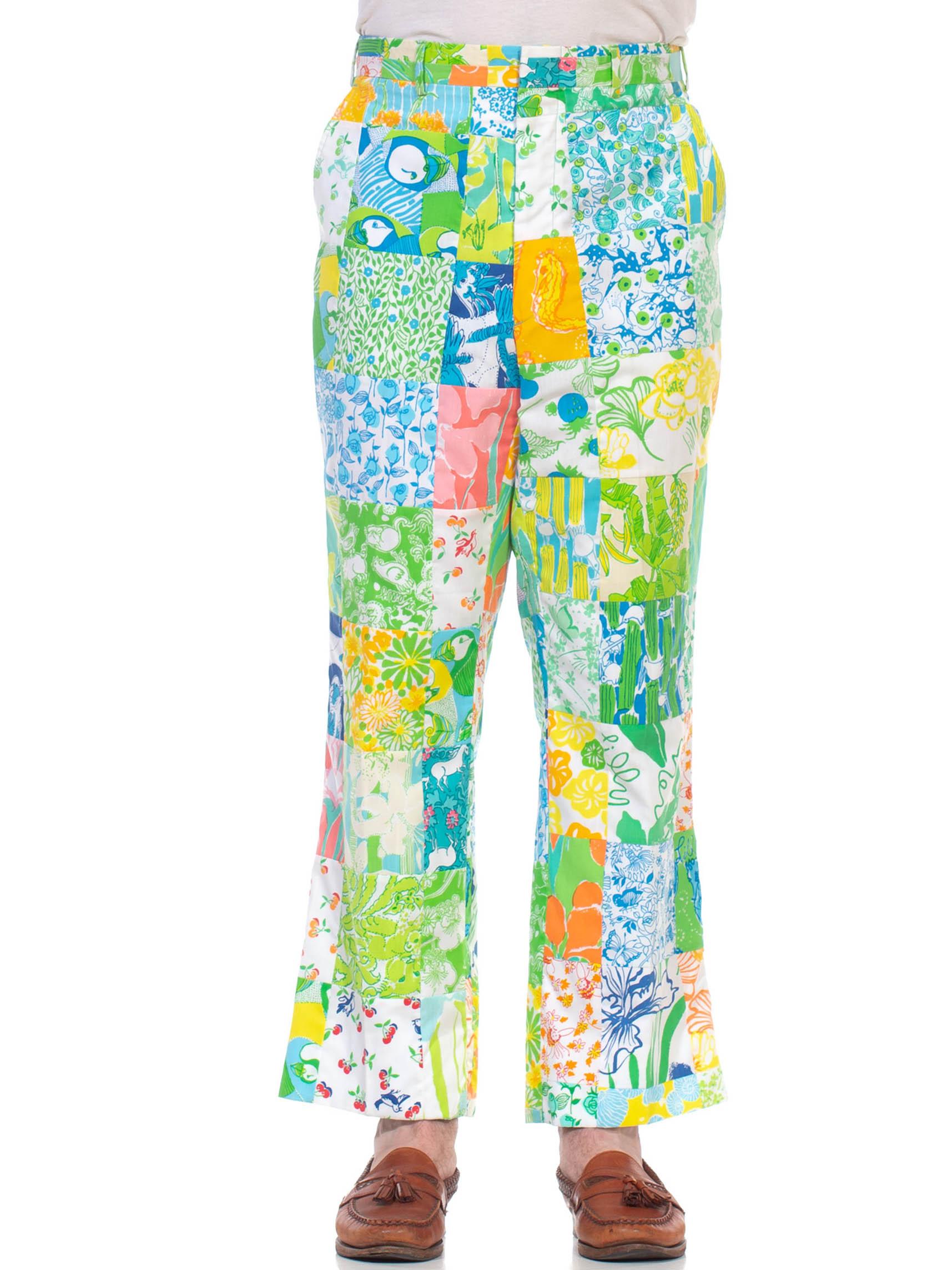 1960S LILLY PULITZER Bright Multicolor Cotton Patchwork Pants 3
