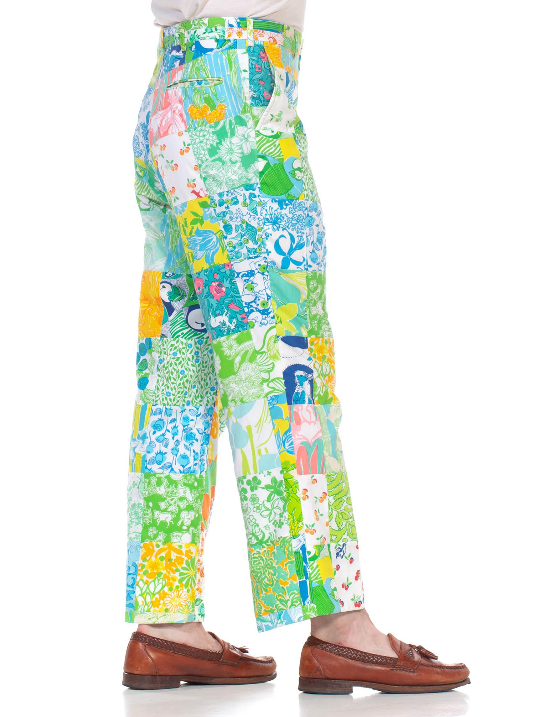 1960S LILLY PULITZER Bright Multicolor Cotton Patchwork Pants 1