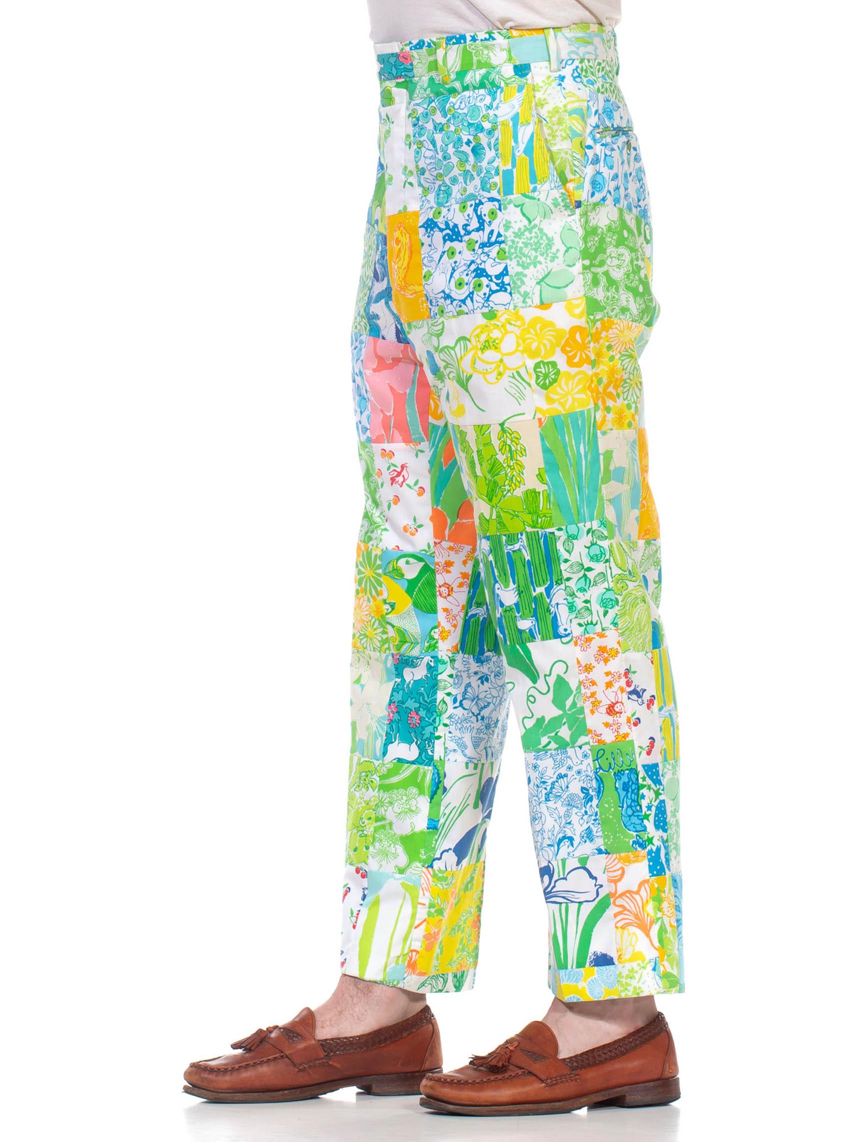 1960S LILLY PULITZER Bright Multicolor Cotton Patchwork Pants 2