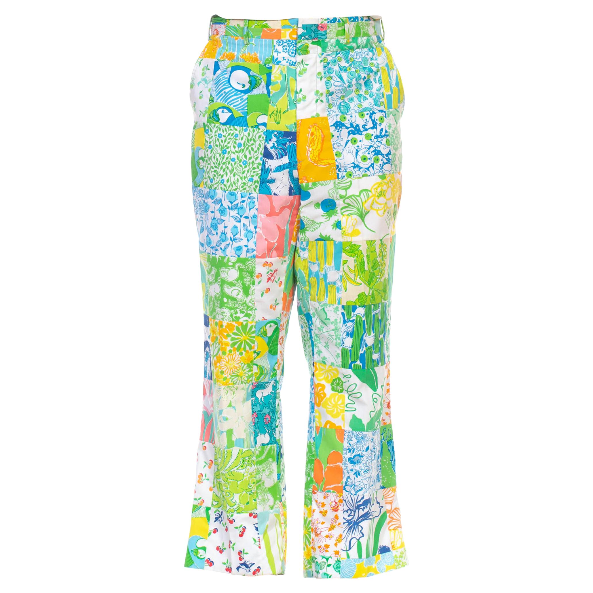 1960S LILLY PULITZER Bright Multicolor Cotton Patchwork Pants
