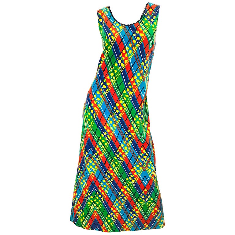 1960s Lilly Pulitzer Op Art Splatter Paint Colorful Velvet Vintage Maxi Dress For Sale At 1stdibs