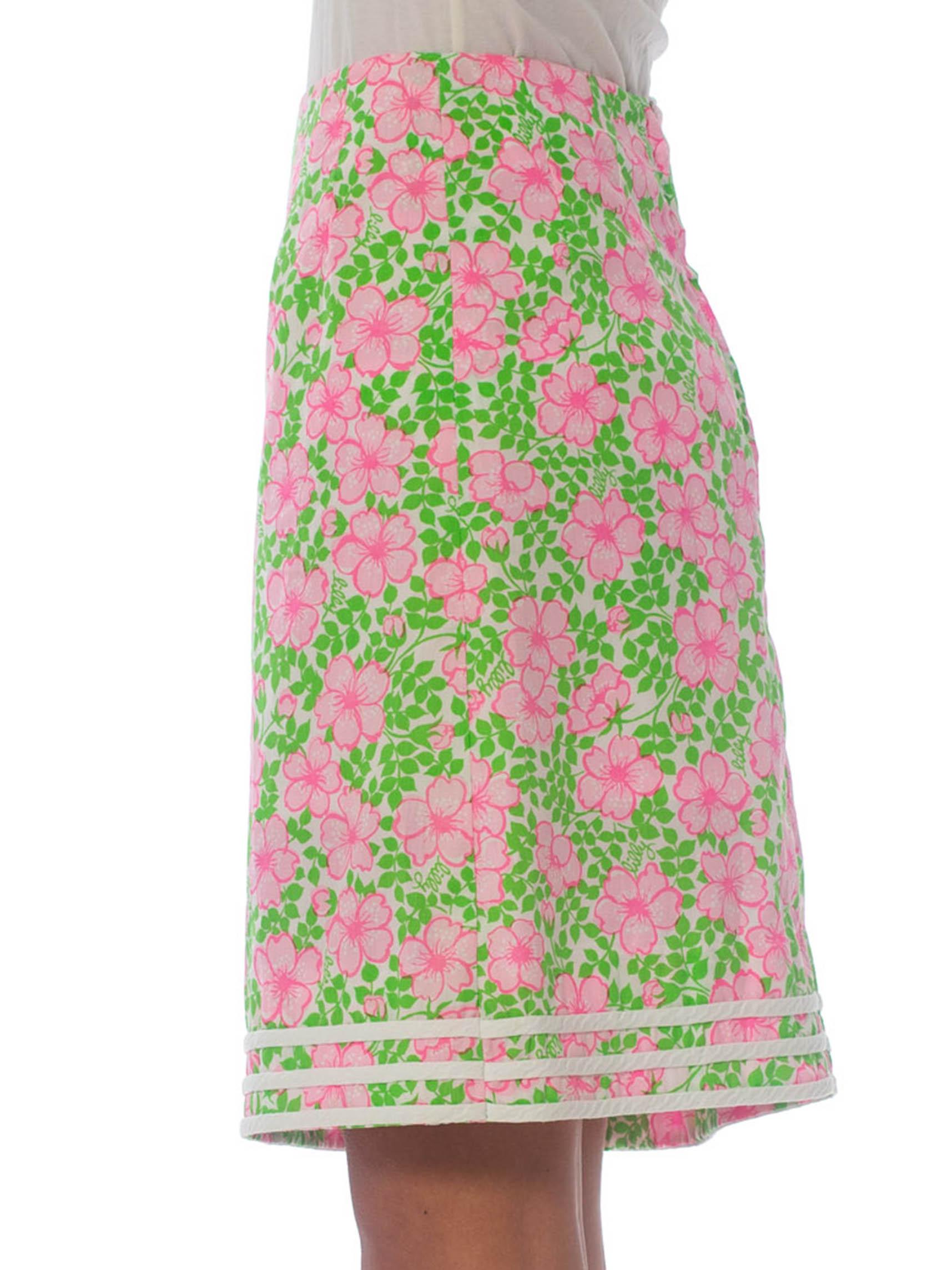green floral mini skirt