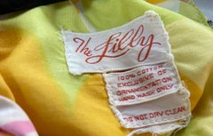 1960s Lilly Pulitzer The Lilly Yellow Pink Cotton Hawaiian Tropical Shift Dress