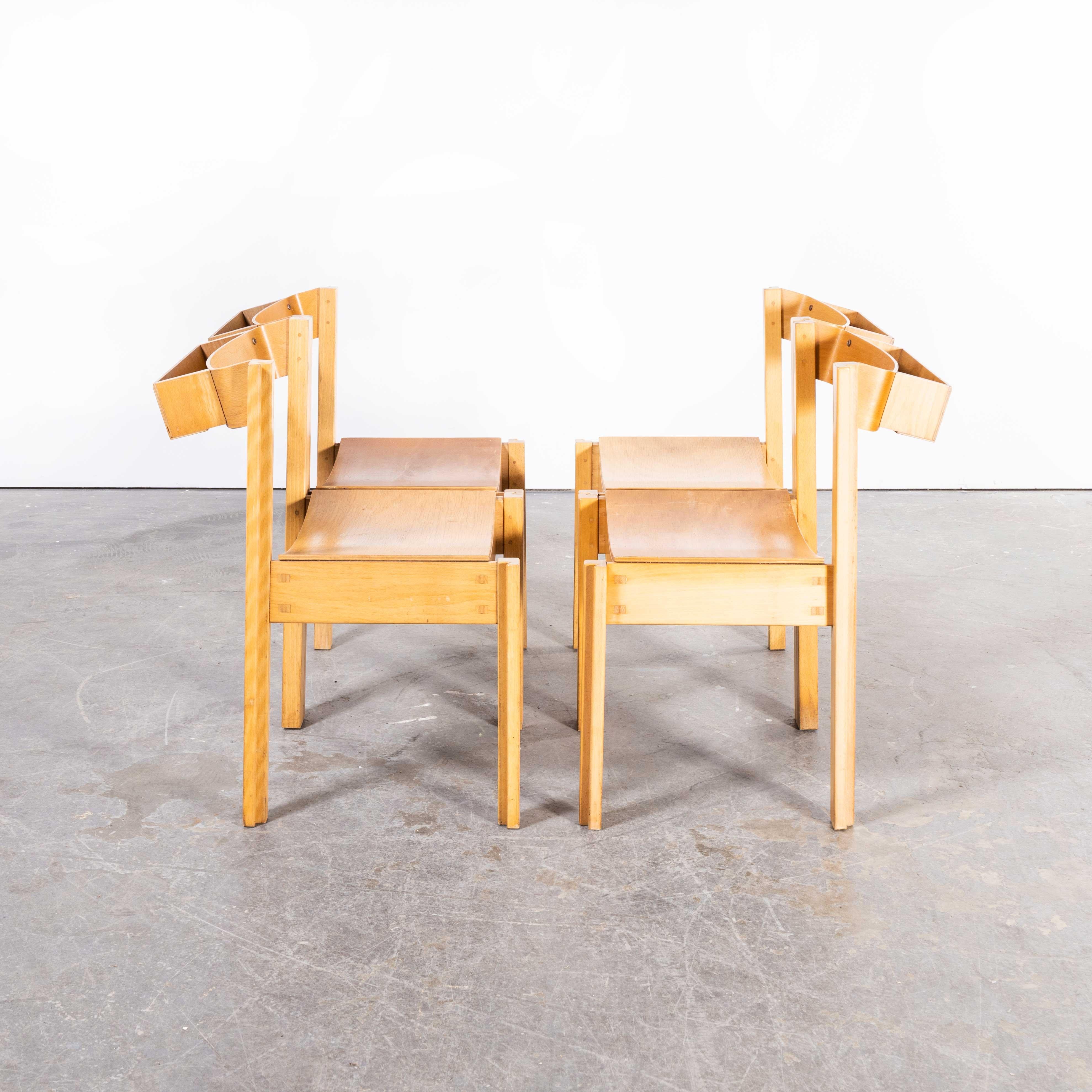 English 1960's Linking and Stacking Chairs by Clive Bacon, Set of Four For Sale