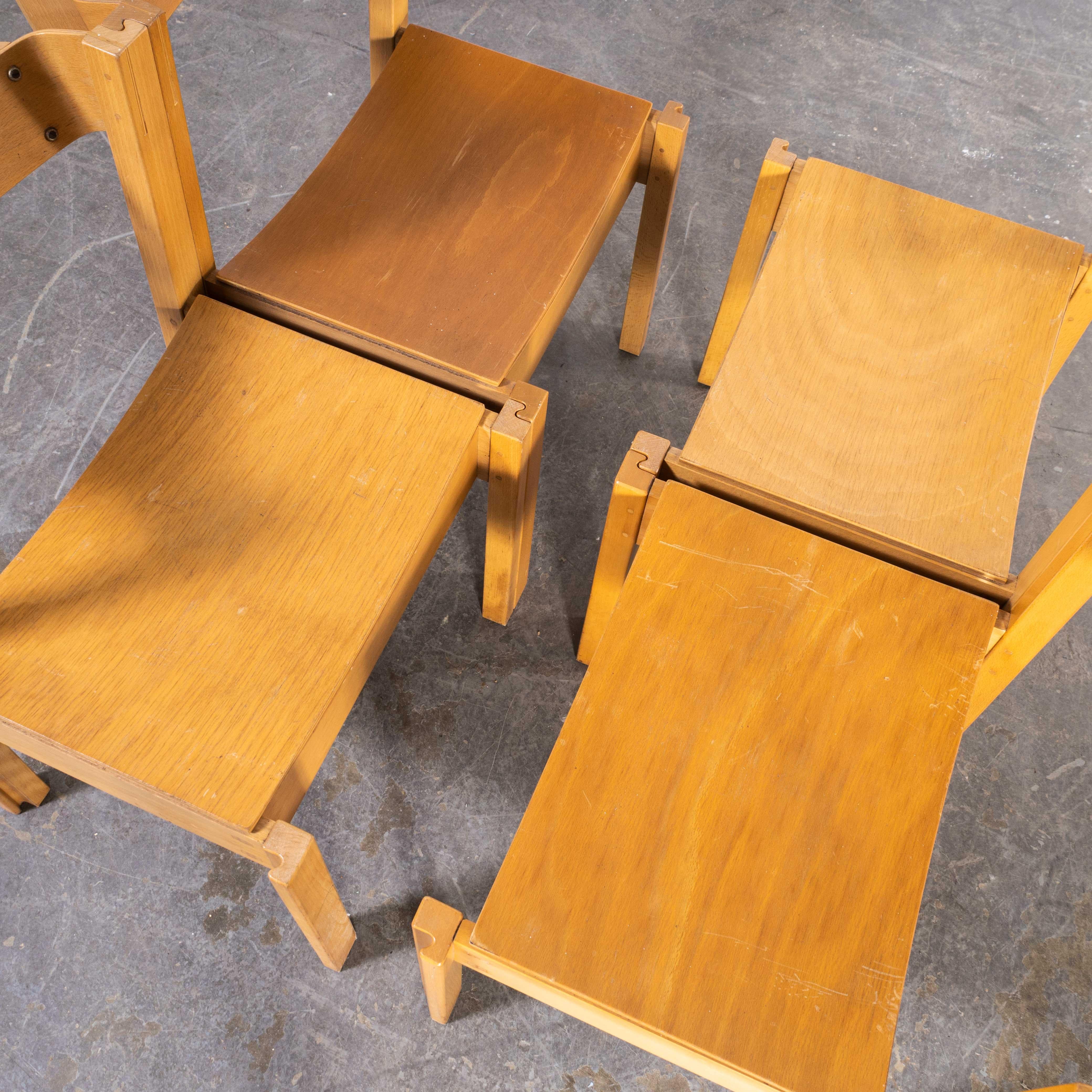 1960's Linking and Stacking Chairs by Clive Bacon, Set of Four In Good Condition For Sale In Hook, Hampshire