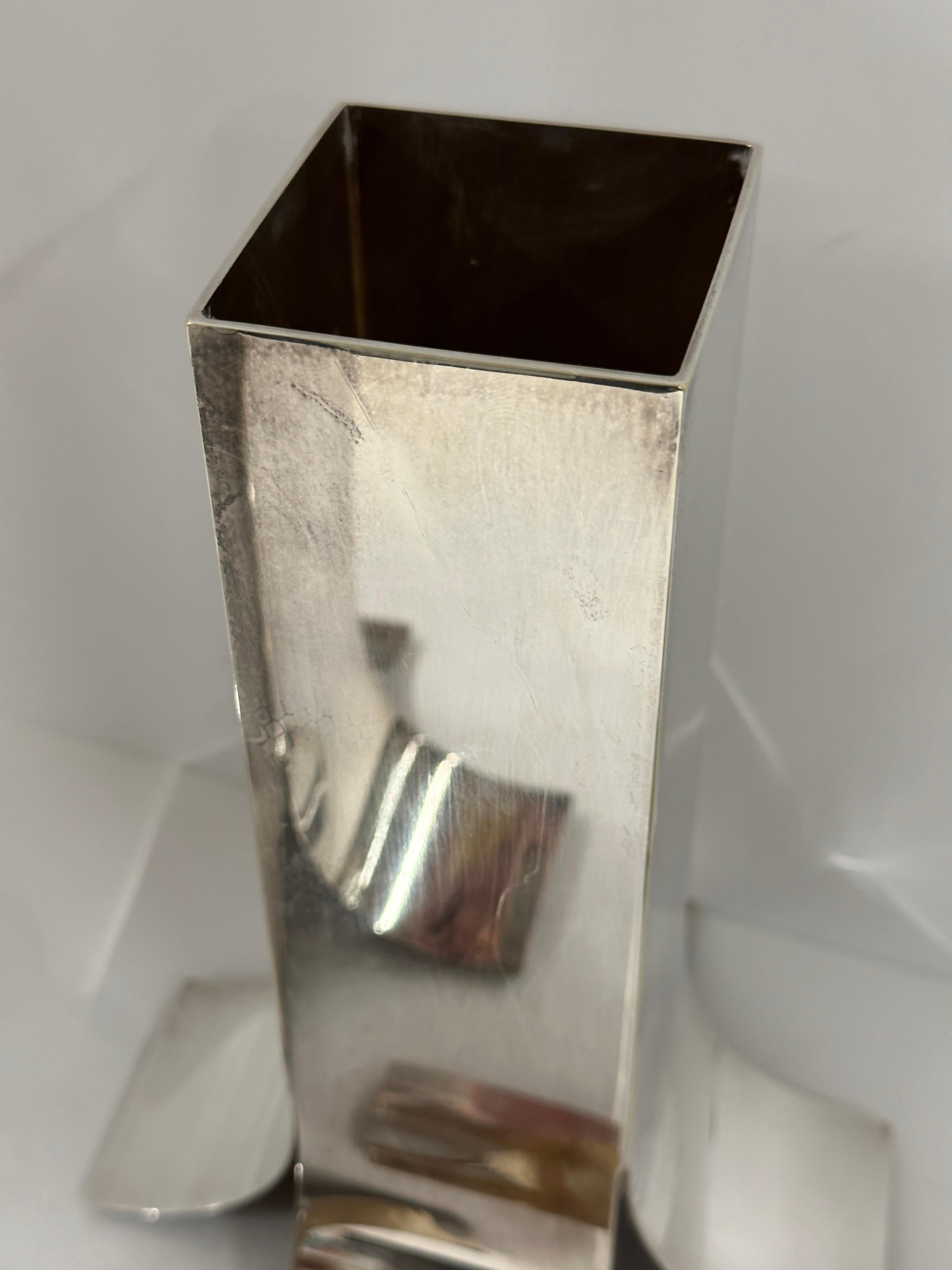 1960's Lino Sabattini Silver Plated Stele Candle Holders For Sale 2
