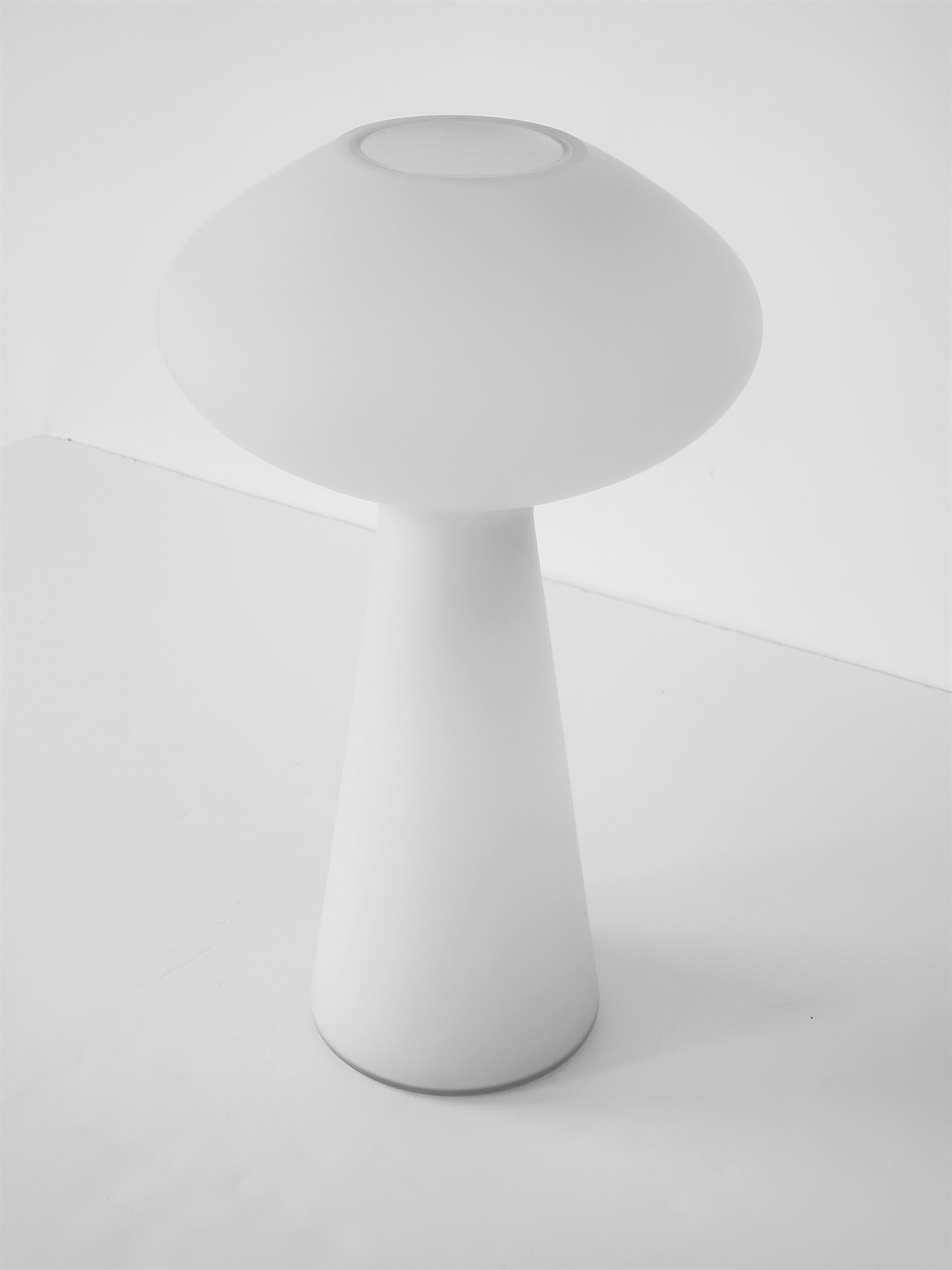 Mid-Century Modern 1960s Lisa Johansson-Pape Matte Opale Glass Table Lamp, Finland