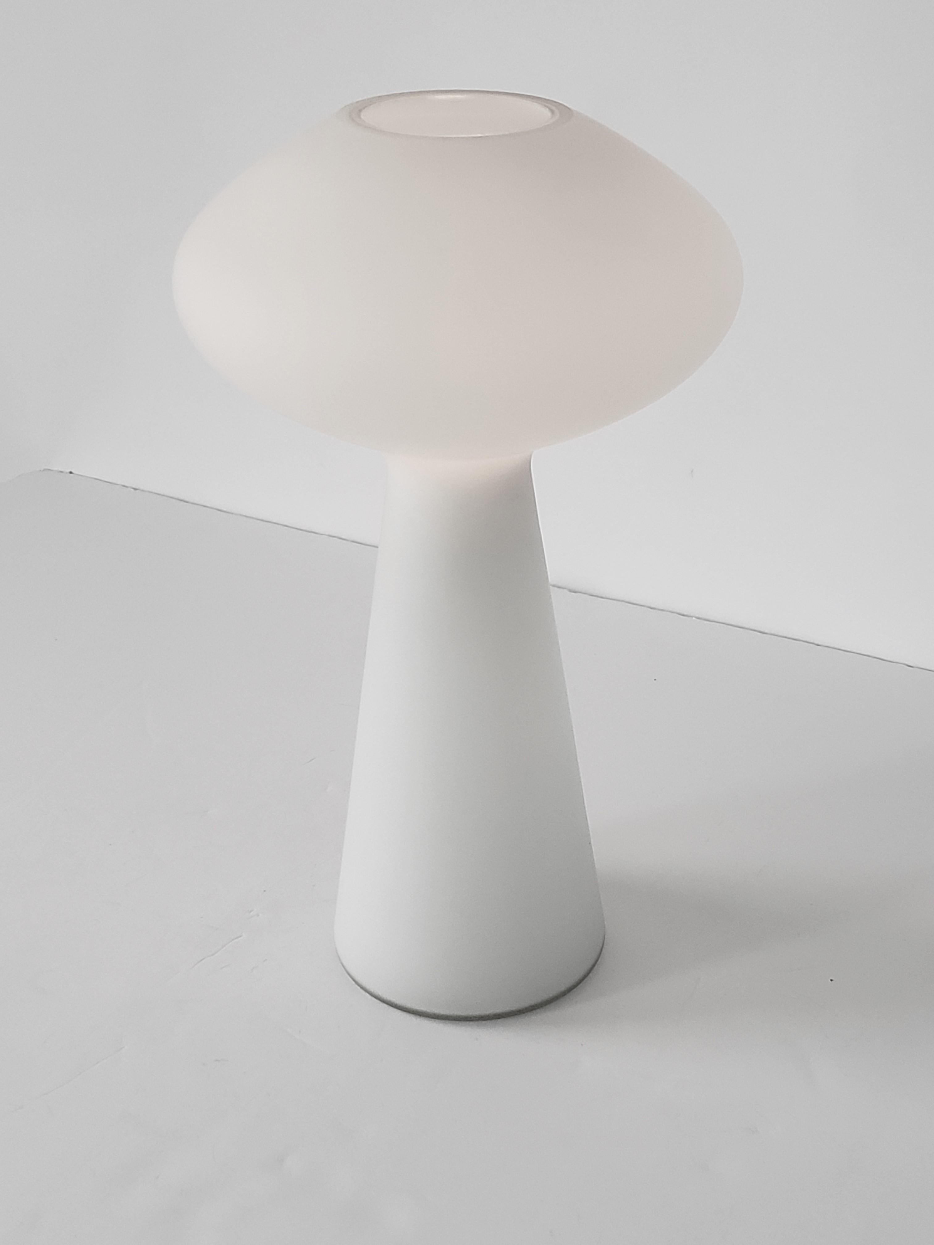 Frosted 1960s Lisa Johansson-Pape Matte Opale Glass Table Lamp, Finland