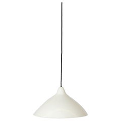 1960's Lisa Johansson-Pape White Enameled Aluminum Pendant Lamp