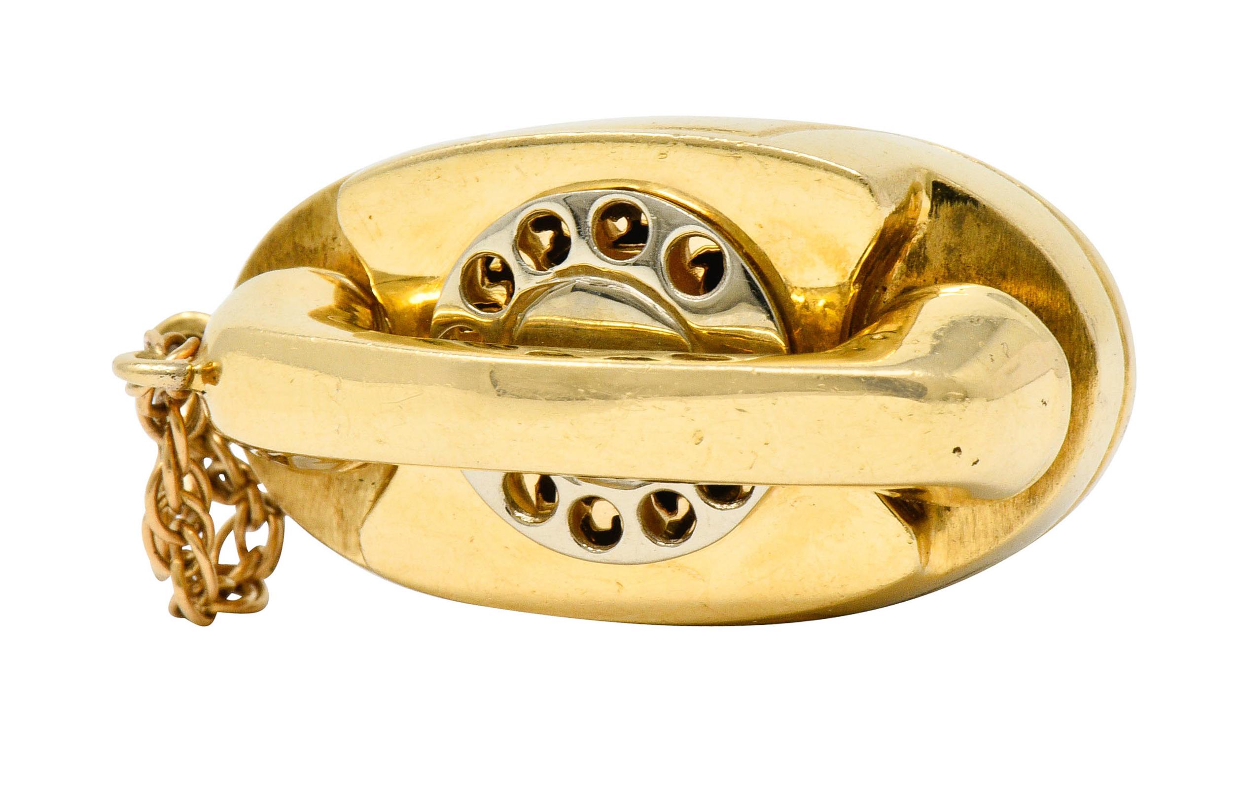 1960er Jahre Litacharm Inc. 14 Karat Gold Vintage Telephone Anhänger Charme 2