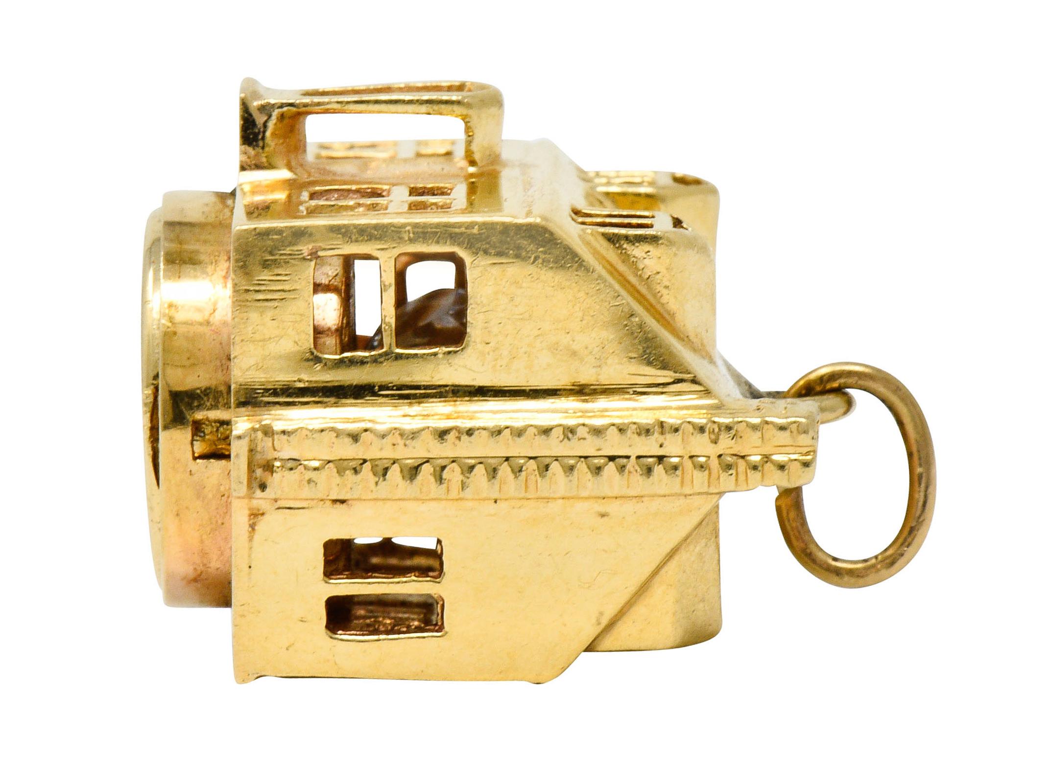 1960s Litacharm Inc. Vintage 14 Karat Gold House Pendant Charm 2