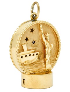 1960s Litacharm Inc. Vintage 14 Karat Gold New York Charm