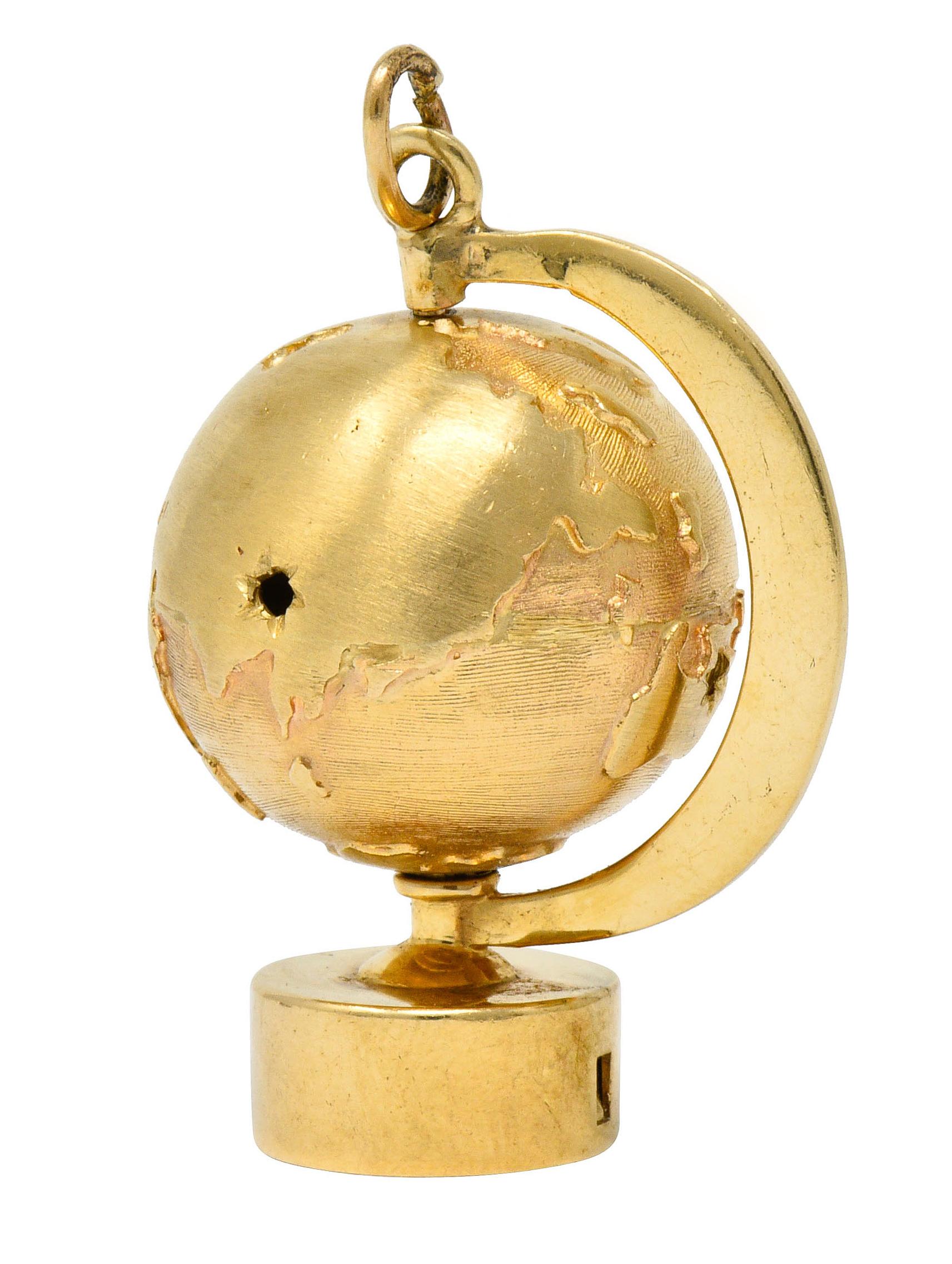 14k gold globe pendant
