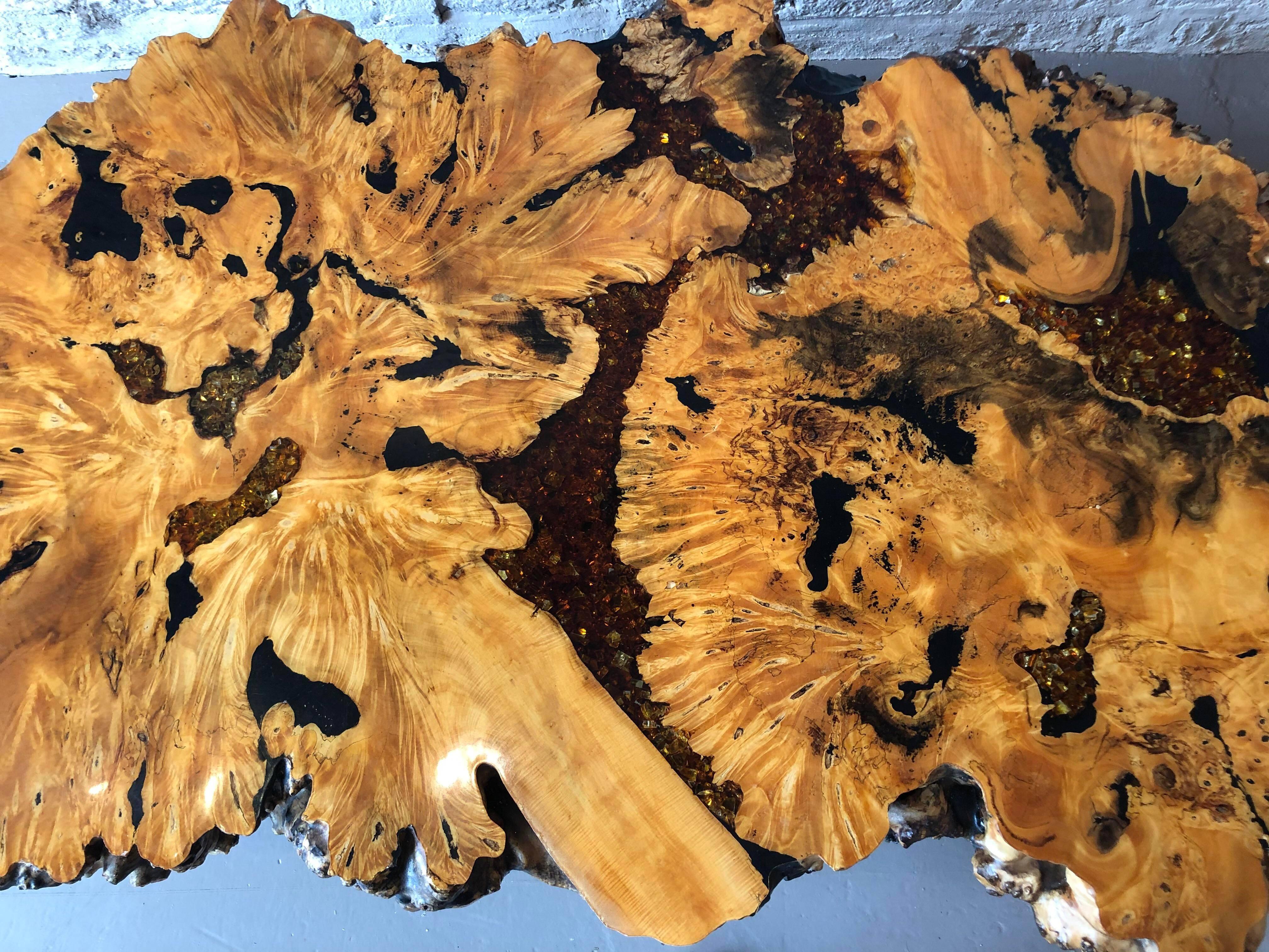 burl wood coffee table for sale