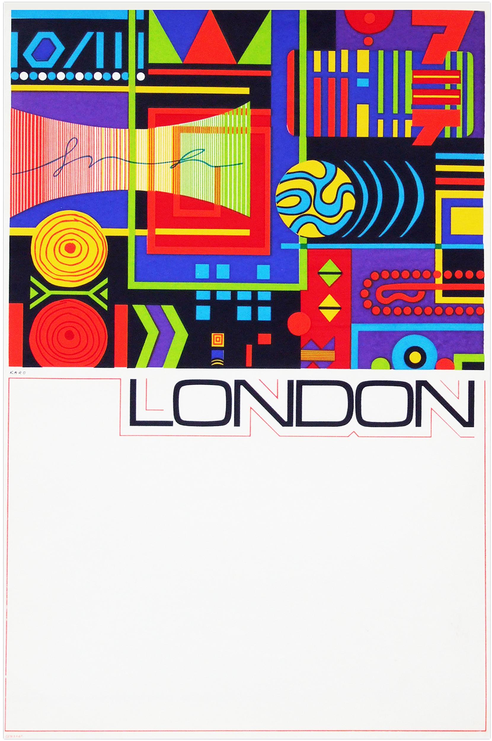 Original 1967 promotional travel poster designed by G B Karo for United Buses, UK.

First edition color offset lithograph.

Rolled.

Measures: H 76cm x W 51cm.