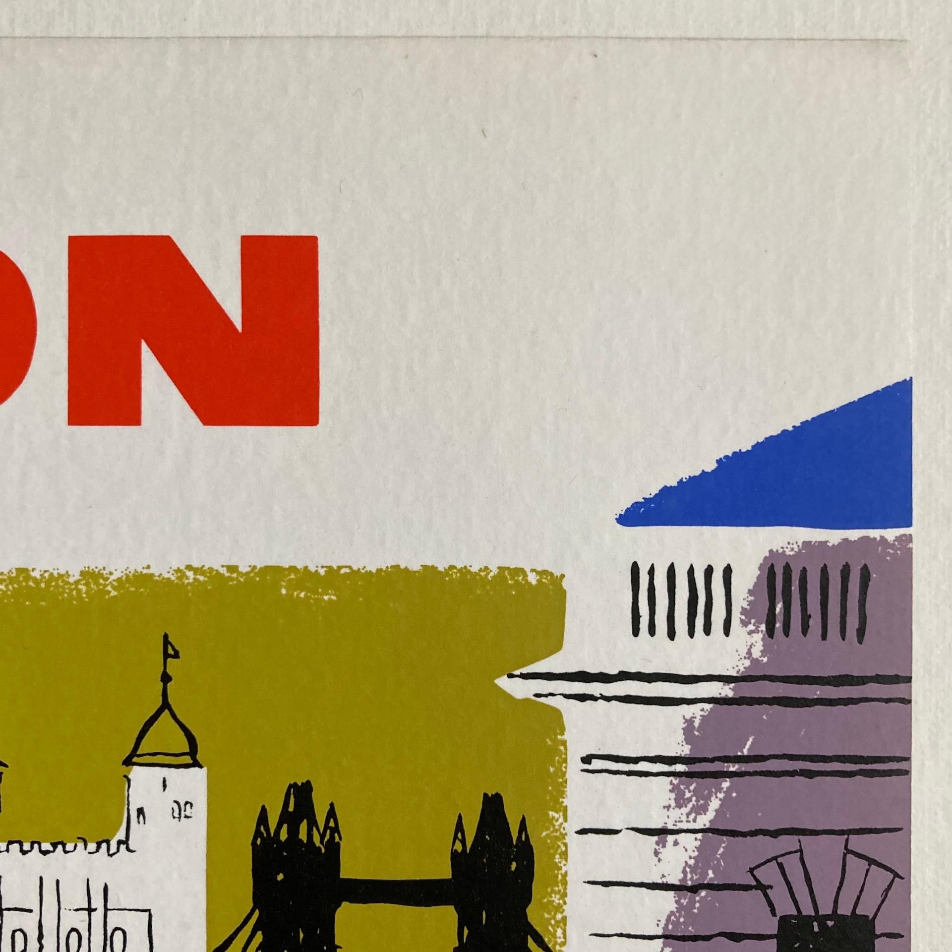 Affiche de voyage de Londres des années 1960 par Studio Seven Bon état - En vente à London, GB