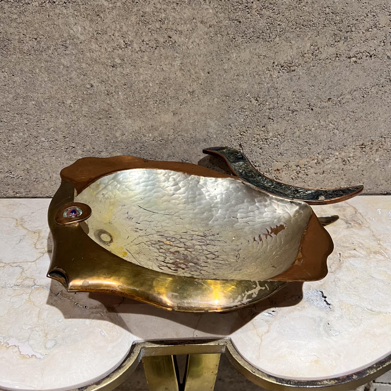 1960s Los Castillo Fish Bowl Abalone Mixed Metal Taxco Mexico For Sale 2