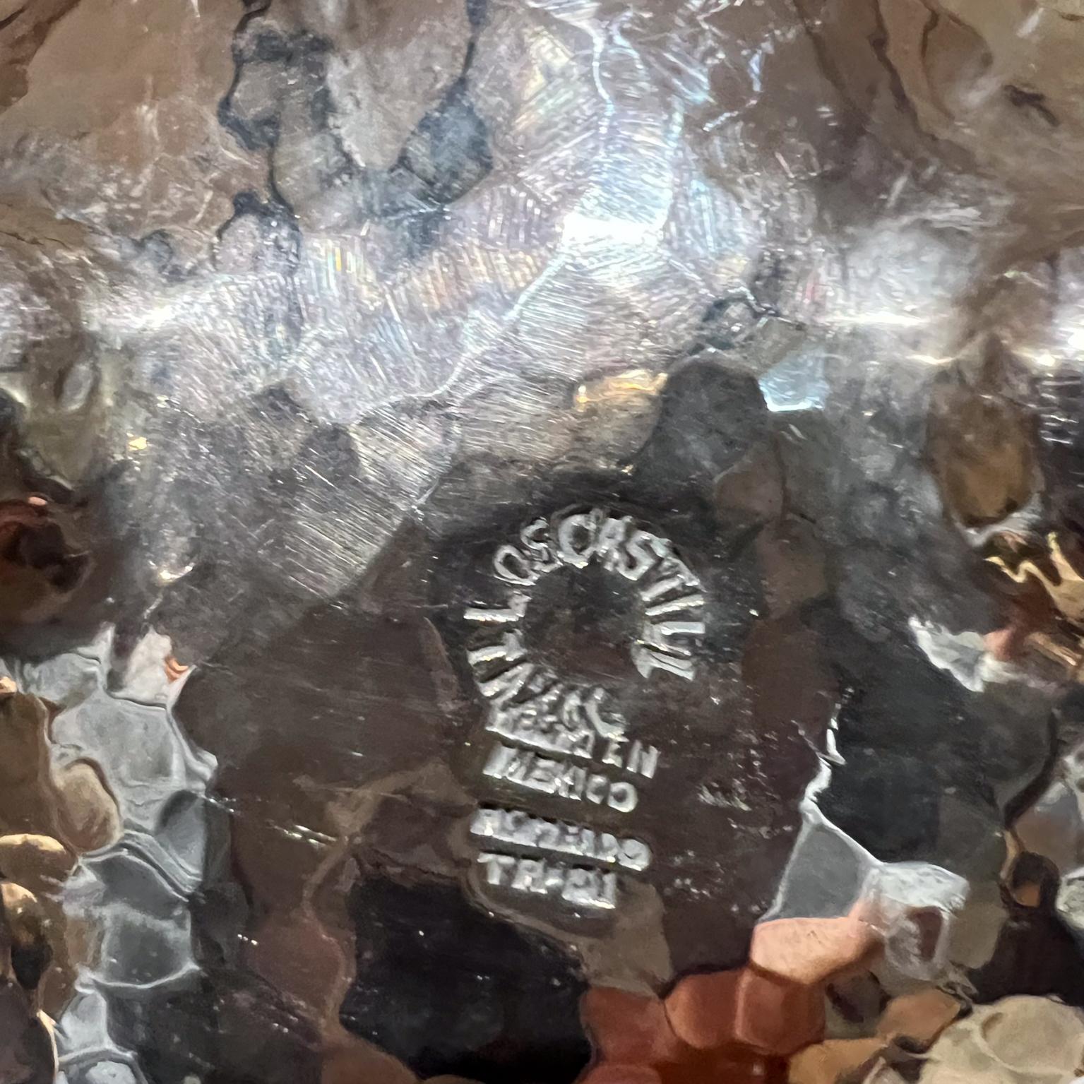 XX secolo 1960 Los Castillos Vaso in argento e turchese Taxco Mexico Mosaico Azteca in vendita