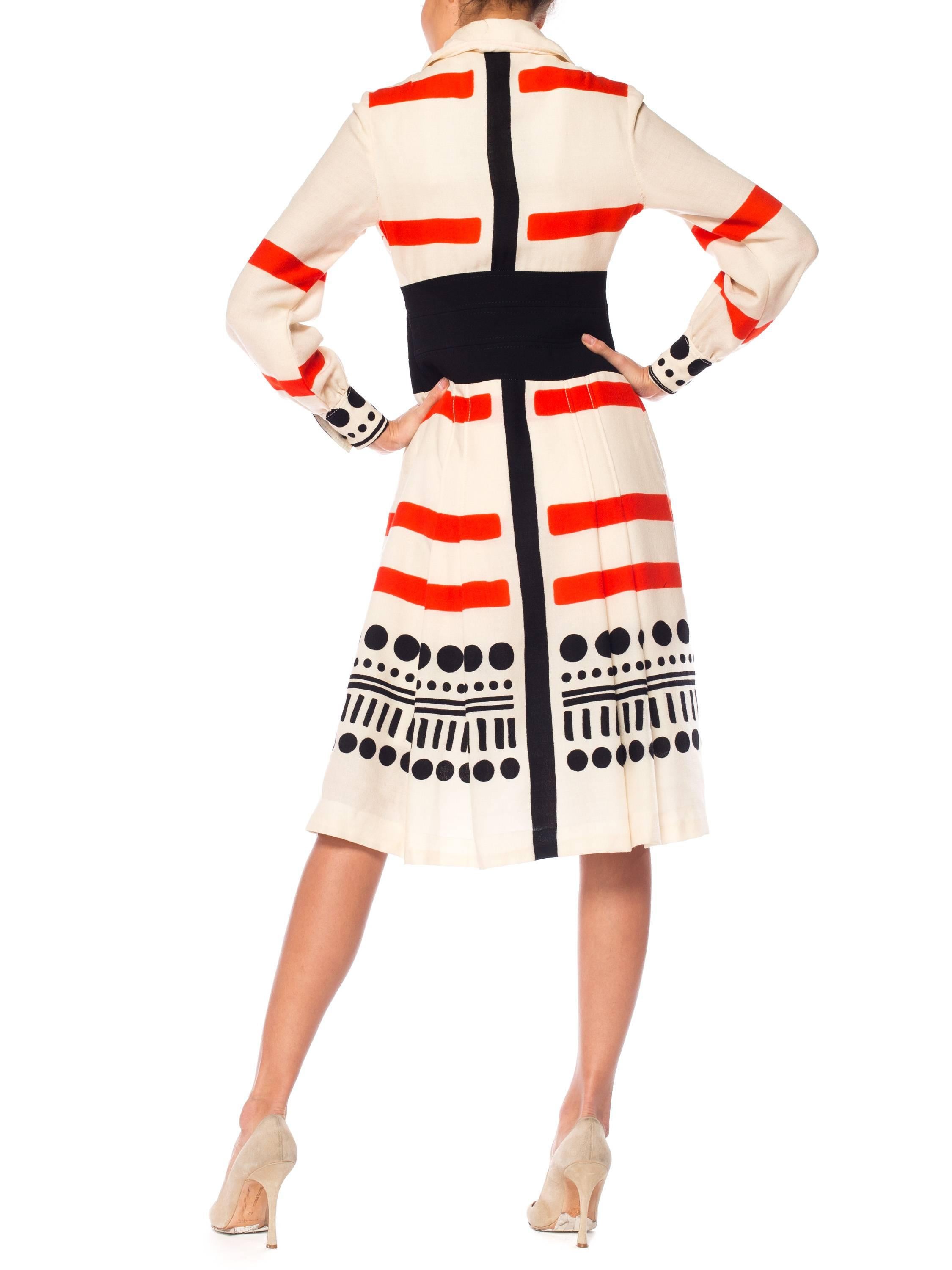 Women's 1960s Louis Feraud Mod Op-Art Dress
