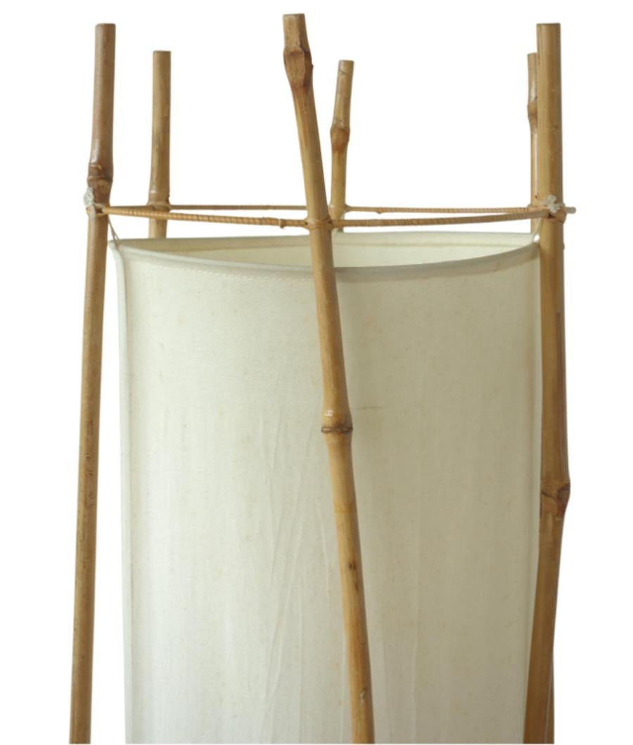 Mid-Century Modern 1960s Louis Sognot France Design Bamboo Floor Lamp For Sale