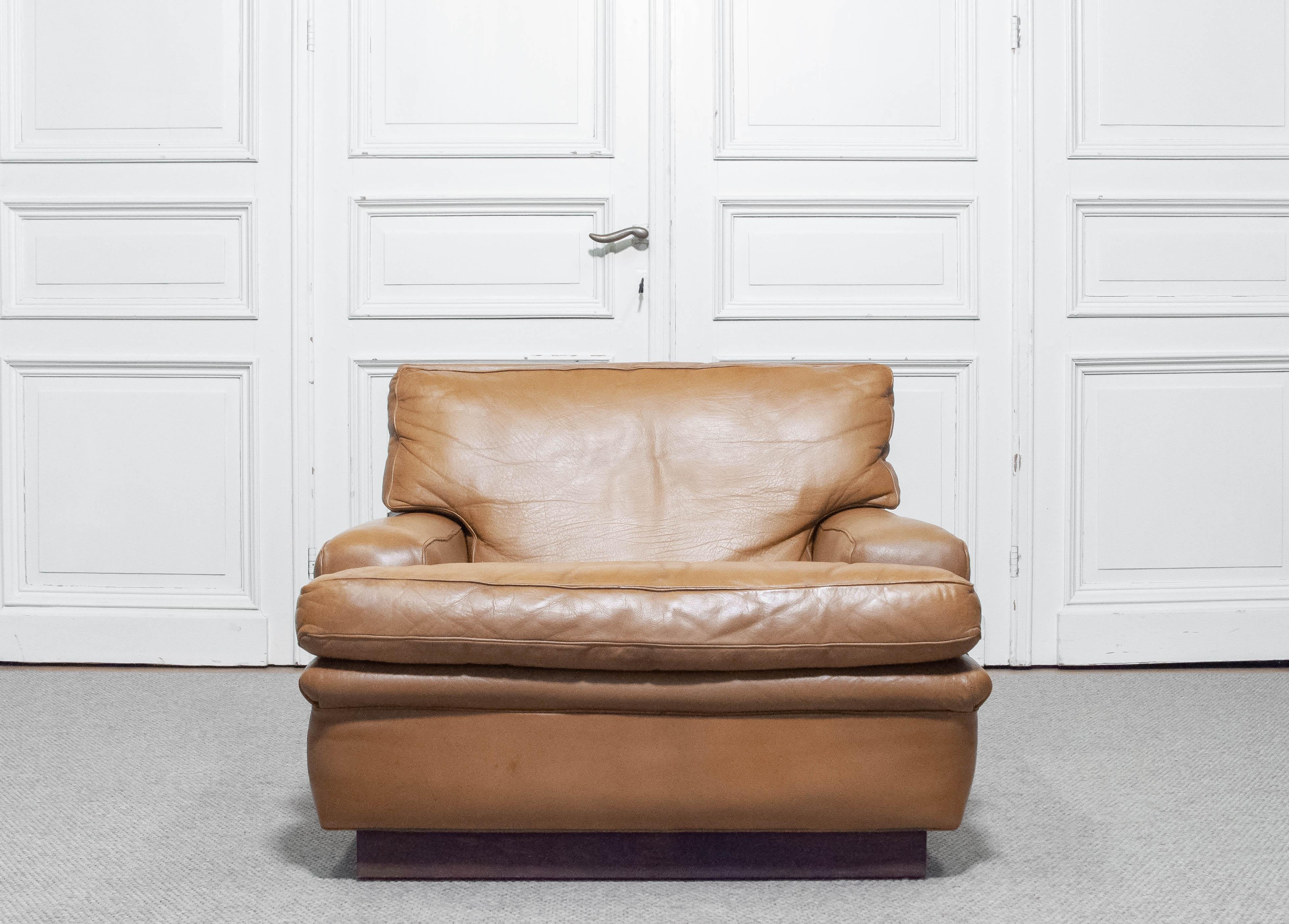 Cuir 1960s  Fauteuil lounge Mexico conçu par Arne Norells, Suède. en vente