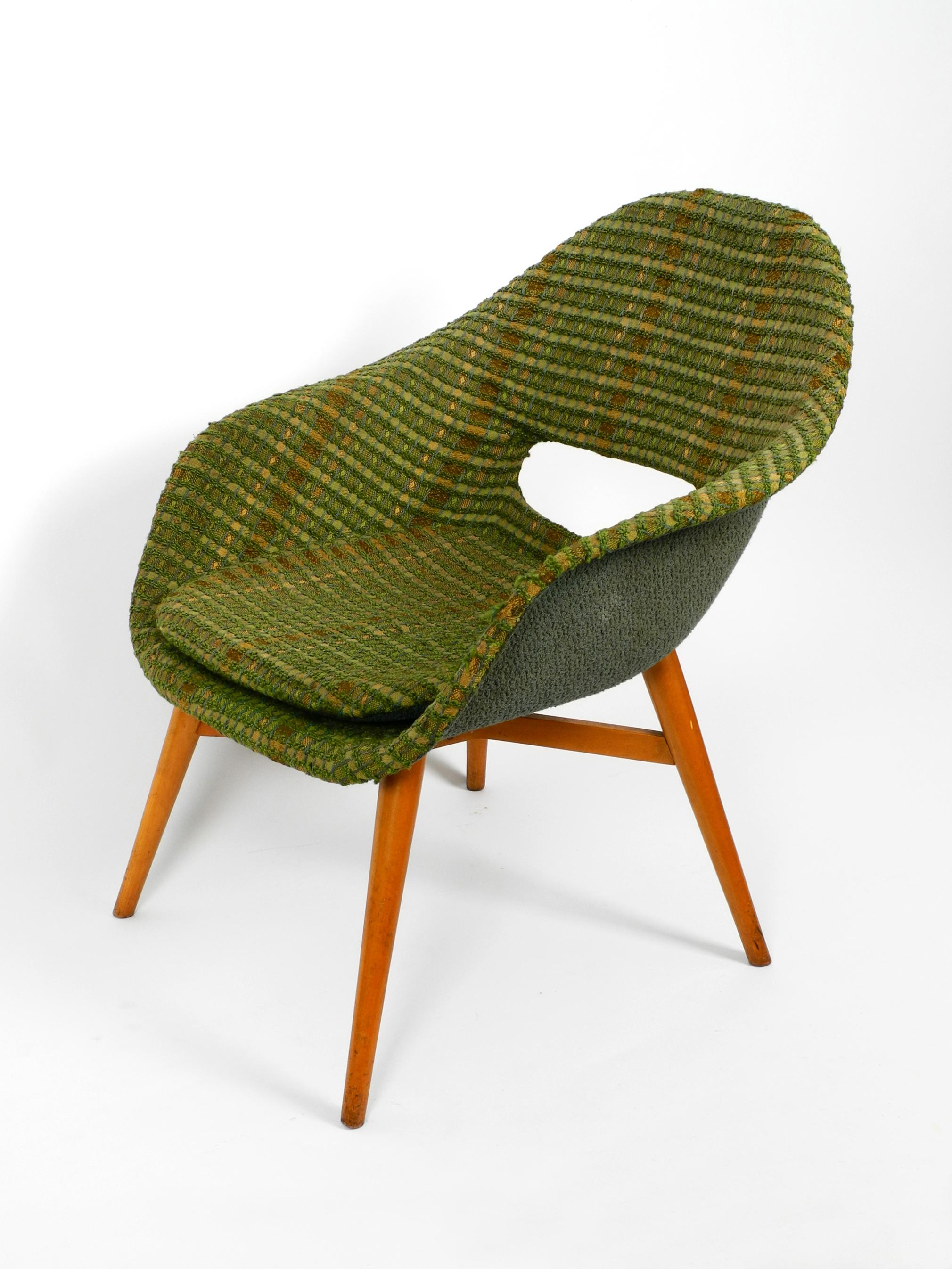 1960s Lounge Chair by Miroslav Navratil with Fiberglass Shell and Original Cover 4