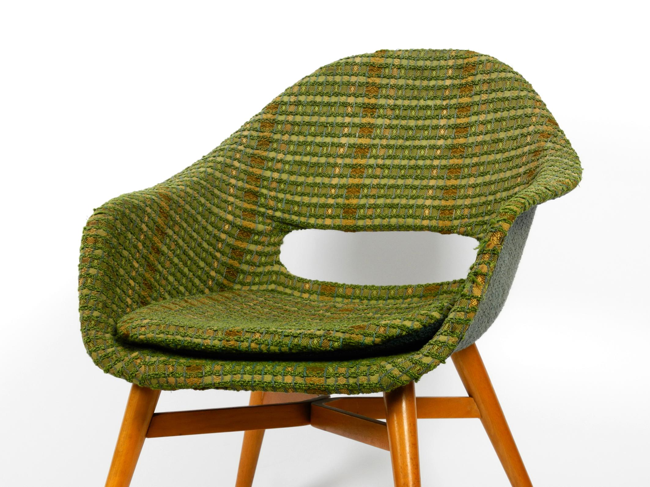 1960s Lounge Chair by Miroslav Navratil with Fiberglass Shell and Original Cover 5