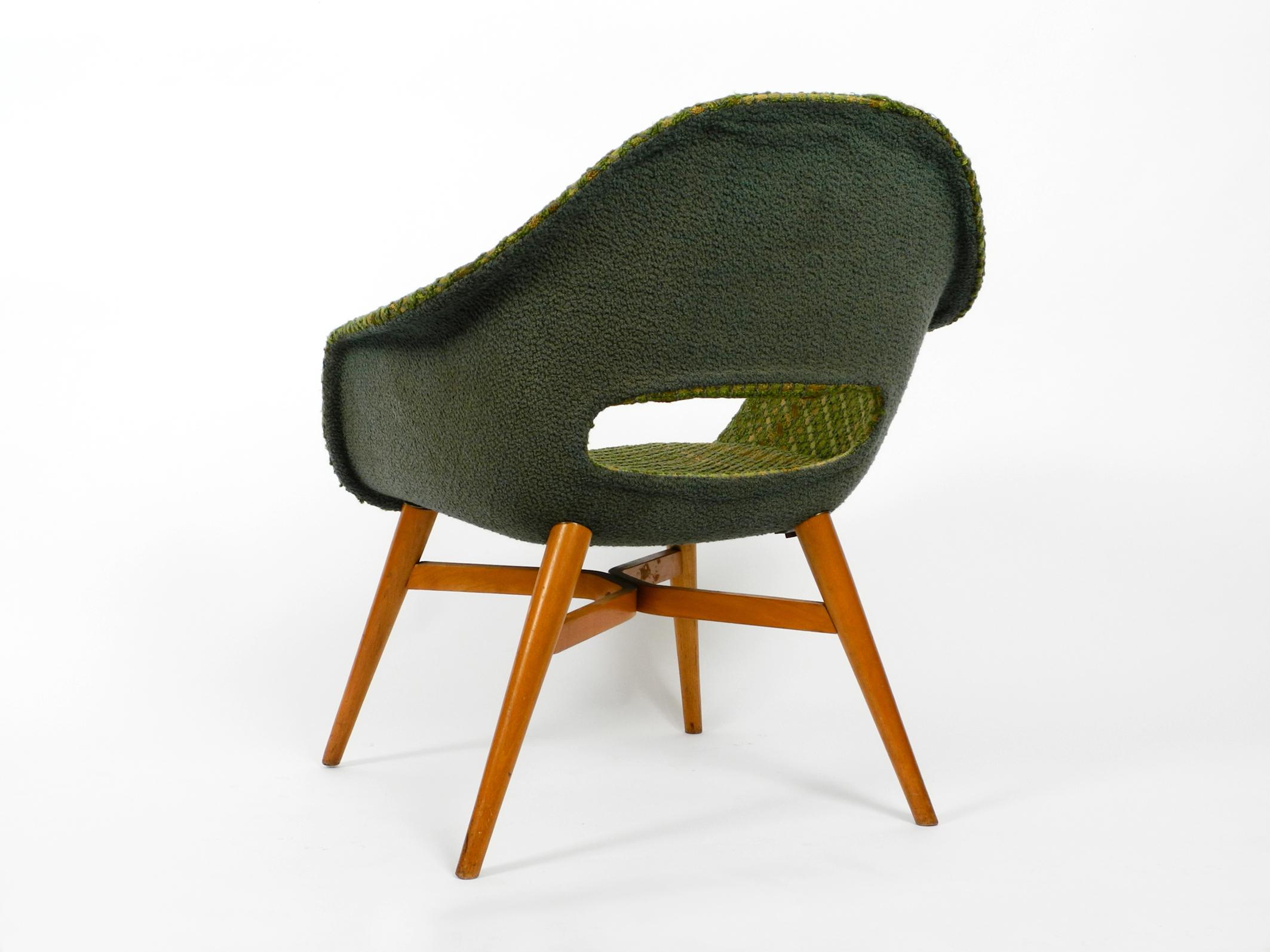 Mid-Century Modern 1960s Lounge Chair by Miroslav Navratil with Fiberglass Shell and Original Cover