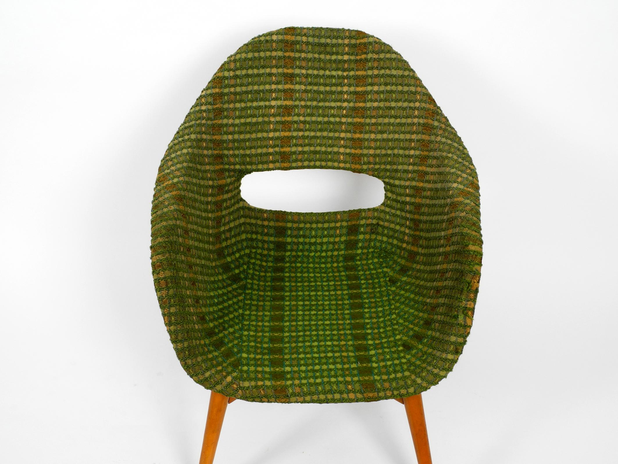 Mid-20th Century 1960s Lounge Chair by Miroslav Navratil with Fiberglass Shell and Original Cover
