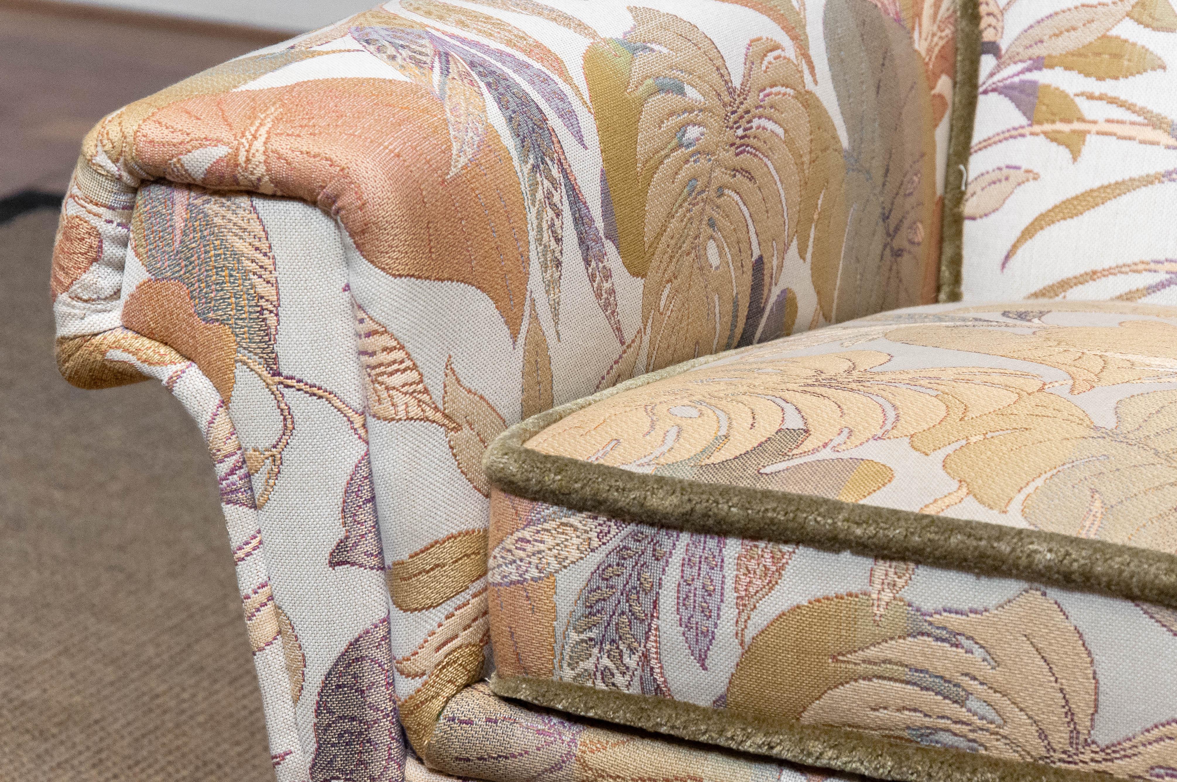 1960er Jahre, Loungesessel aus Jacquard-Stoff von Trensums, Schweden im Angebot 4