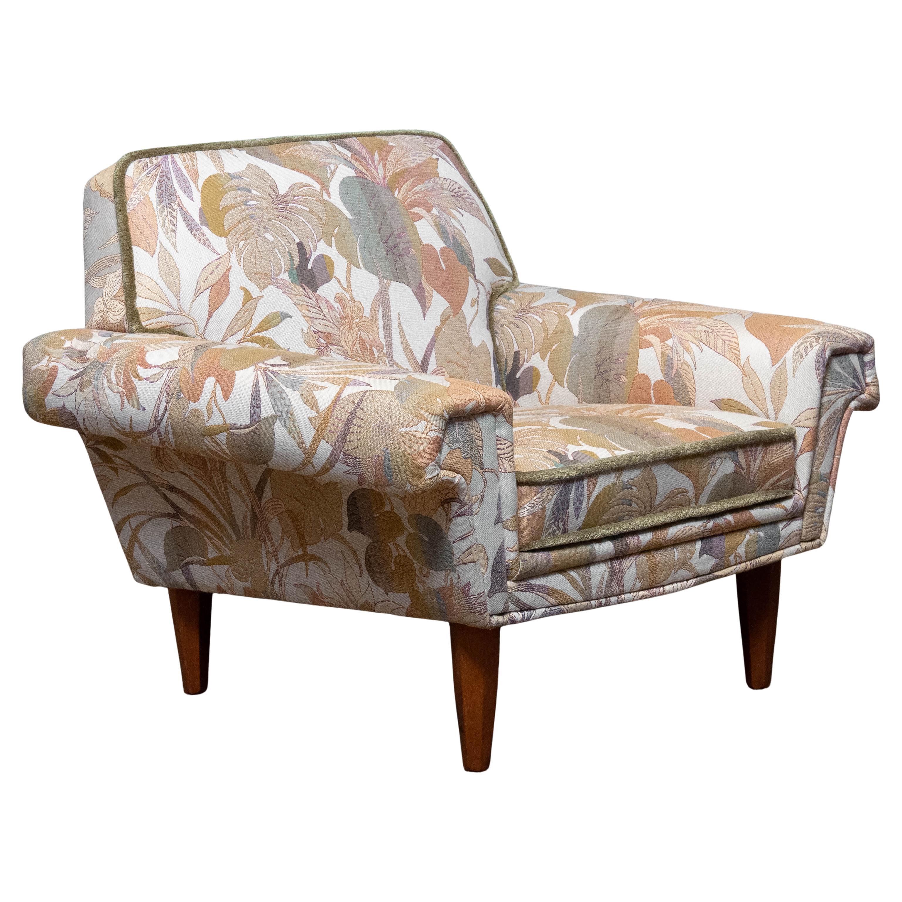 1960s, Lounge Chair in Jacquard Fabric by Trensums, Sweden