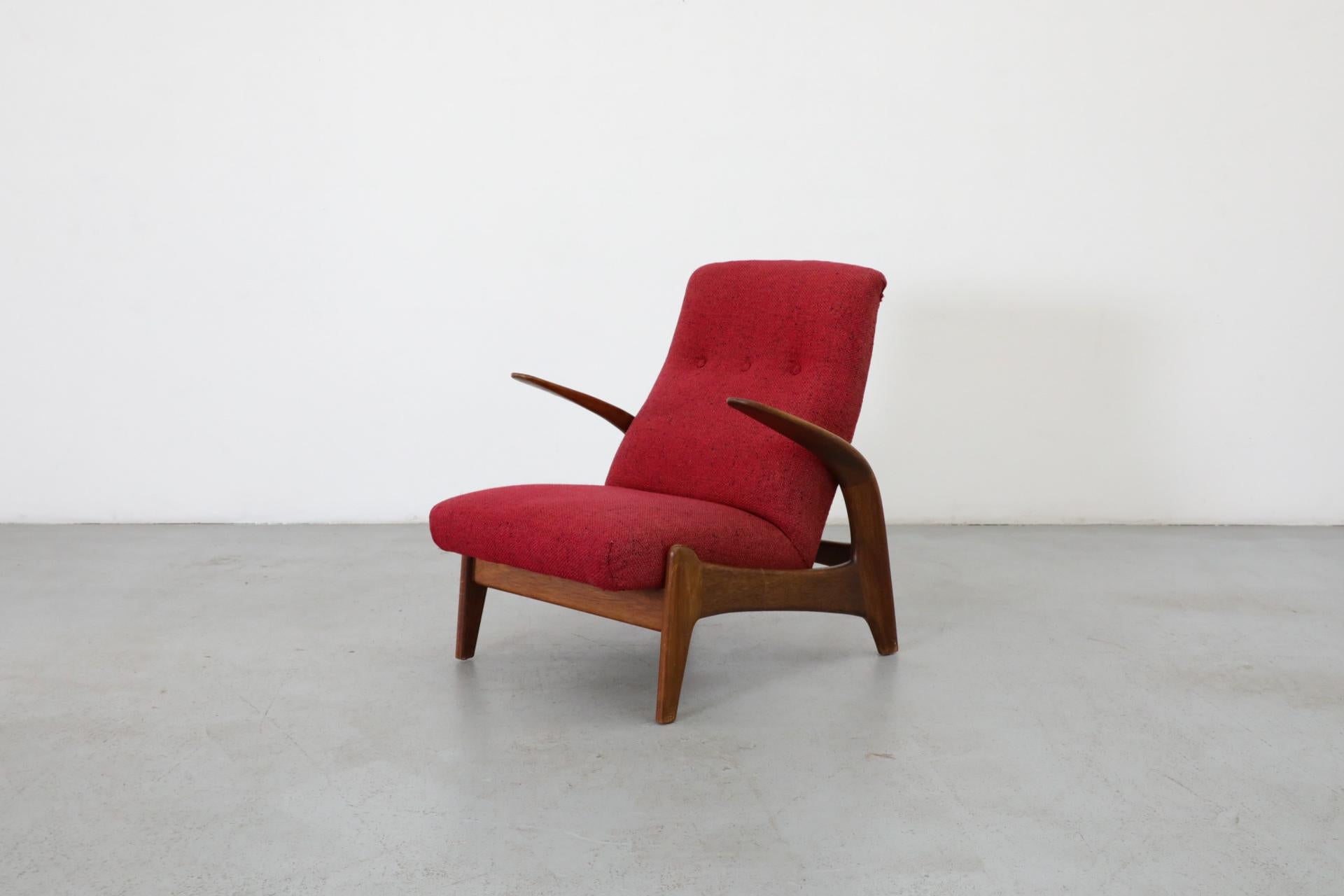 Mid-Century Modern Chaise longue rouge des années 1960 par Adolf Relling et Rolf Rastad pour Arnestad Bruk en vente