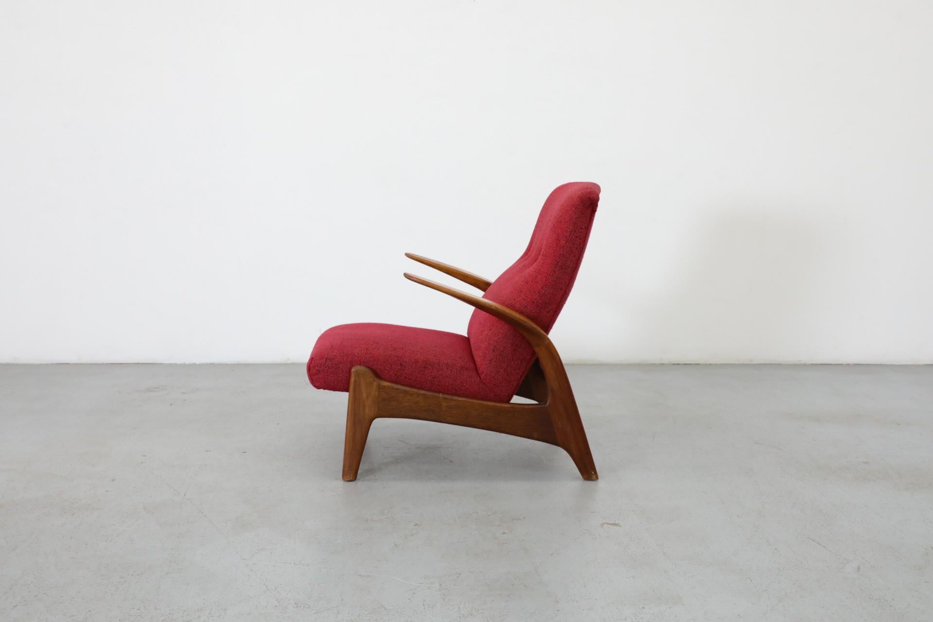 Suédois Chaise longue rouge des années 1960 par Adolf Relling et Rolf Rastad pour Arnestad Bruk en vente