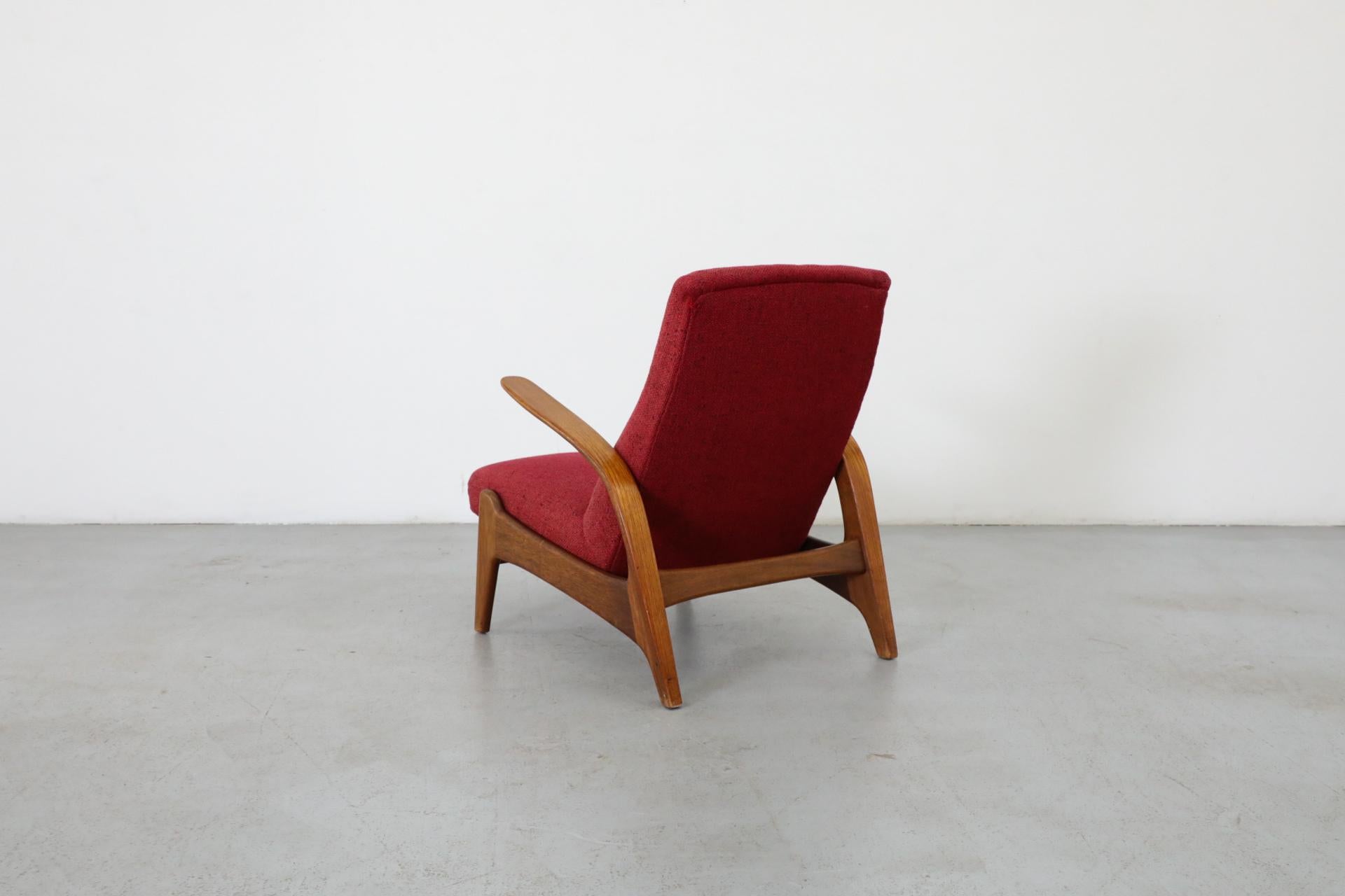 Chaise longue rouge des années 1960 par Adolf Relling et Rolf Rastad pour Arnestad Bruk Bon état - En vente à Los Angeles, CA