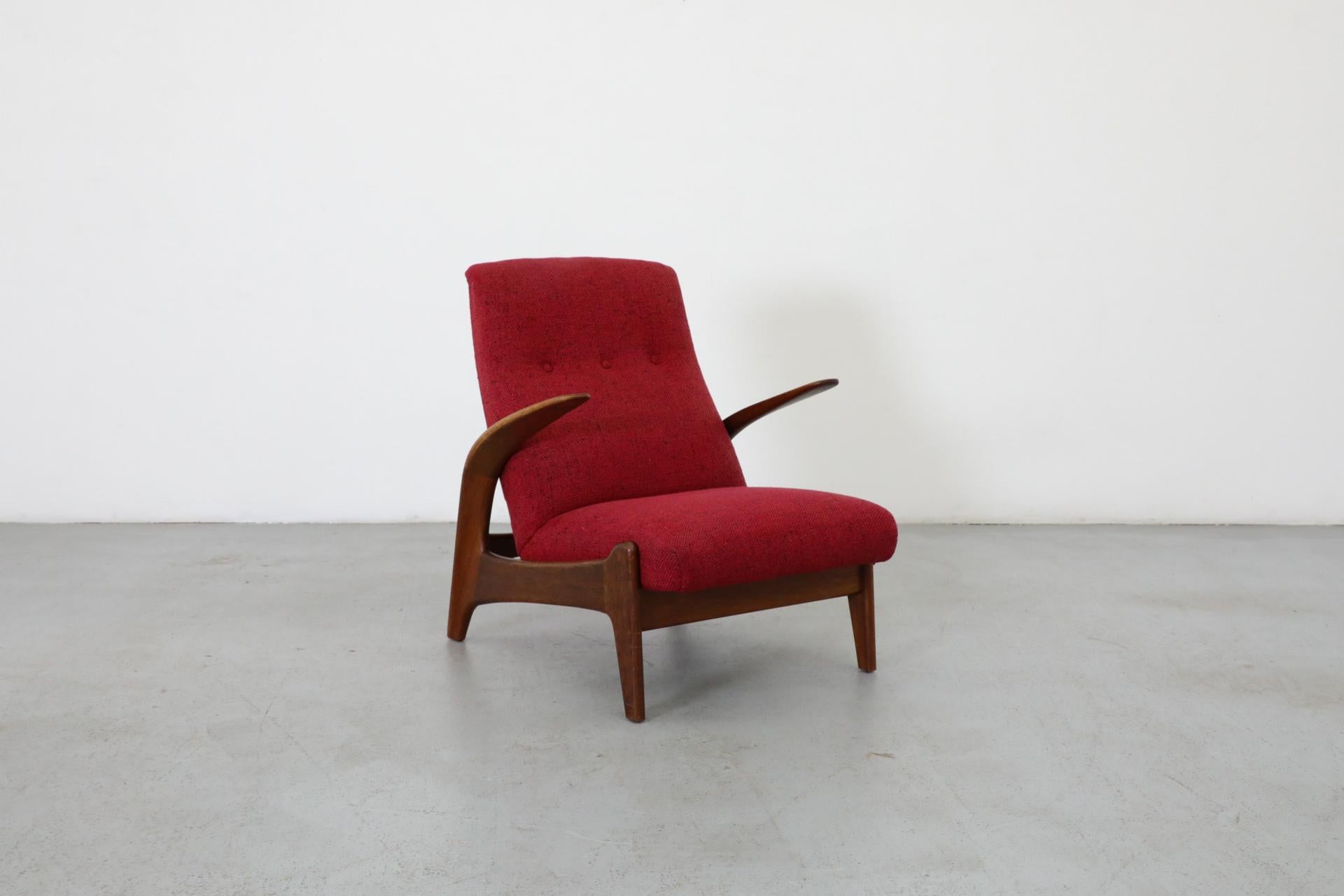 Chaise longue rouge des années 1960 par Adolf Relling et Rolf Rastad pour Arnestad Bruk en vente 2