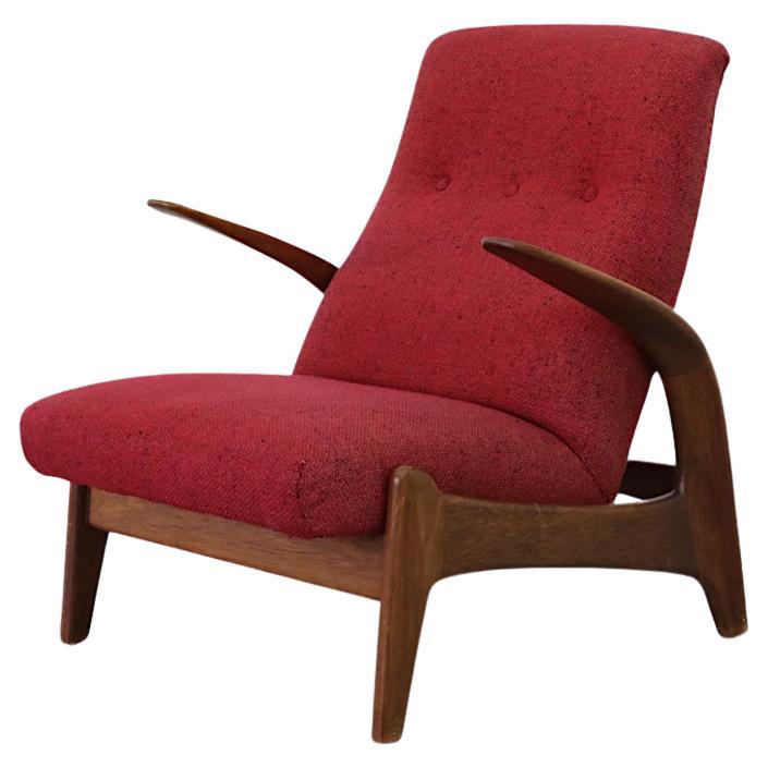 1960s Lounge Chair in Red by Adolf Relling and Rolf Rastad for Arnestad Bruk