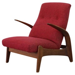 1960s Lounge Chair in Red by Adolf Relling and Rolf Rastad for Arnestad Bruk