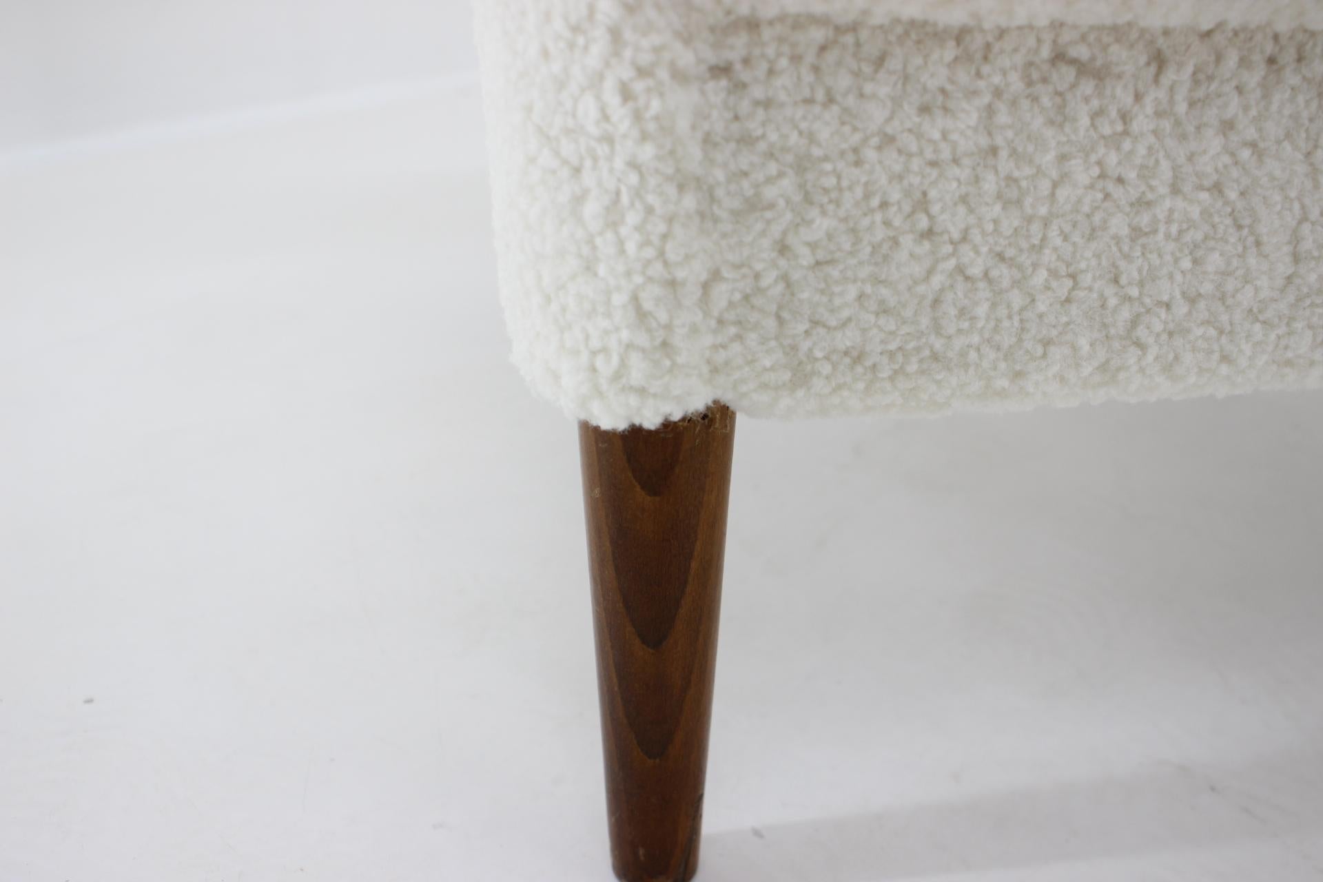1960s Lounge Chair in Sheepskin Fabric, Denmark 2