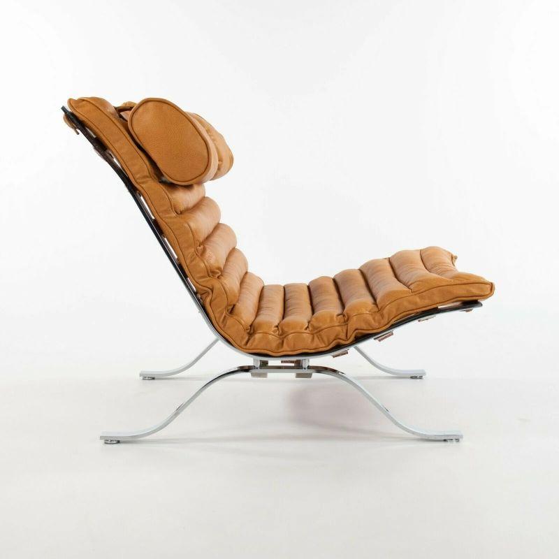 1960s Lounge Chair & Ottoman attributed to Arne Norell w/ New Cognac Leather For Sale 3