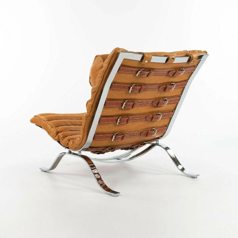1960s Lounge Chair & Ottoman attributed to Arne Norell w/ New Cognac Leather For Sale 4
