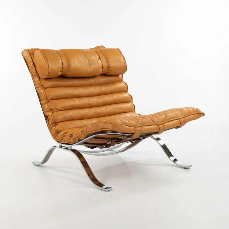 1960er Lounge Chair & Ottoman, Arne Norell zugeschrieben, mit neuem Cognacleder im Zustand „Gut“ im Angebot in Philadelphia, PA