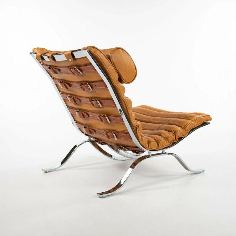 1960s Lounge Chair & Ottoman attributed to Arne Norell w/ New Cognac Leather For Sale 1