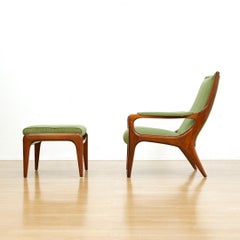 Chaise longue et pouf des années 1960 par Howard Keith
