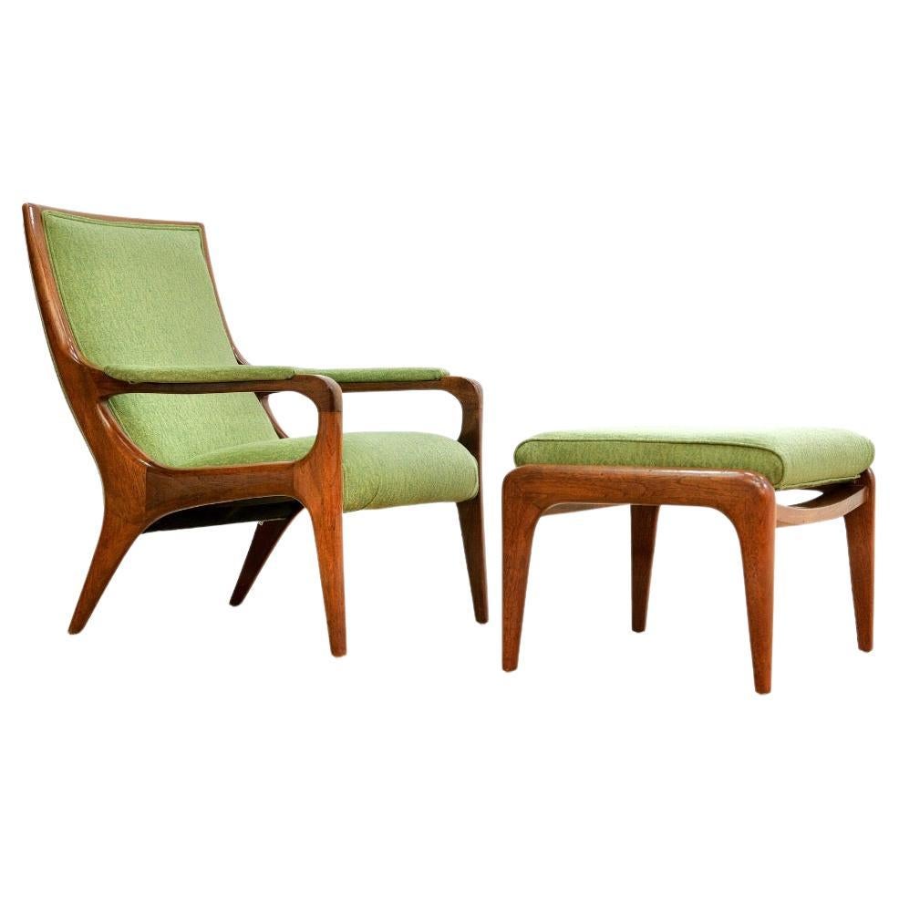 1960s Lounge Chair 
Ottoman by Howard Keith